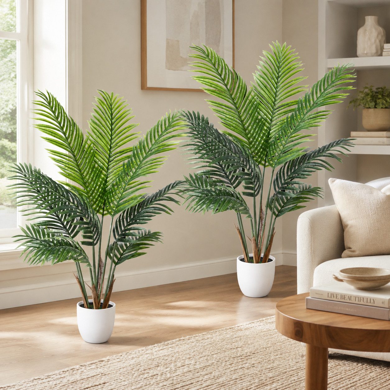 Kunstpalme Künstliche Areca Palme, Künstliche Palme, Kunstpalme mit Topf Areca Palme, PASCH, Höhe 110 cm – Bild 2 von 5