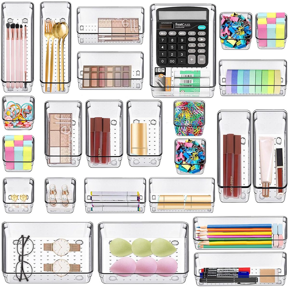 Stapelbarer Schubladen-Organizer, 3-teilig – Für Badezimmer & Schminktisch, Aufbewahrung Von Lippenstift, Nagellack & Mehr