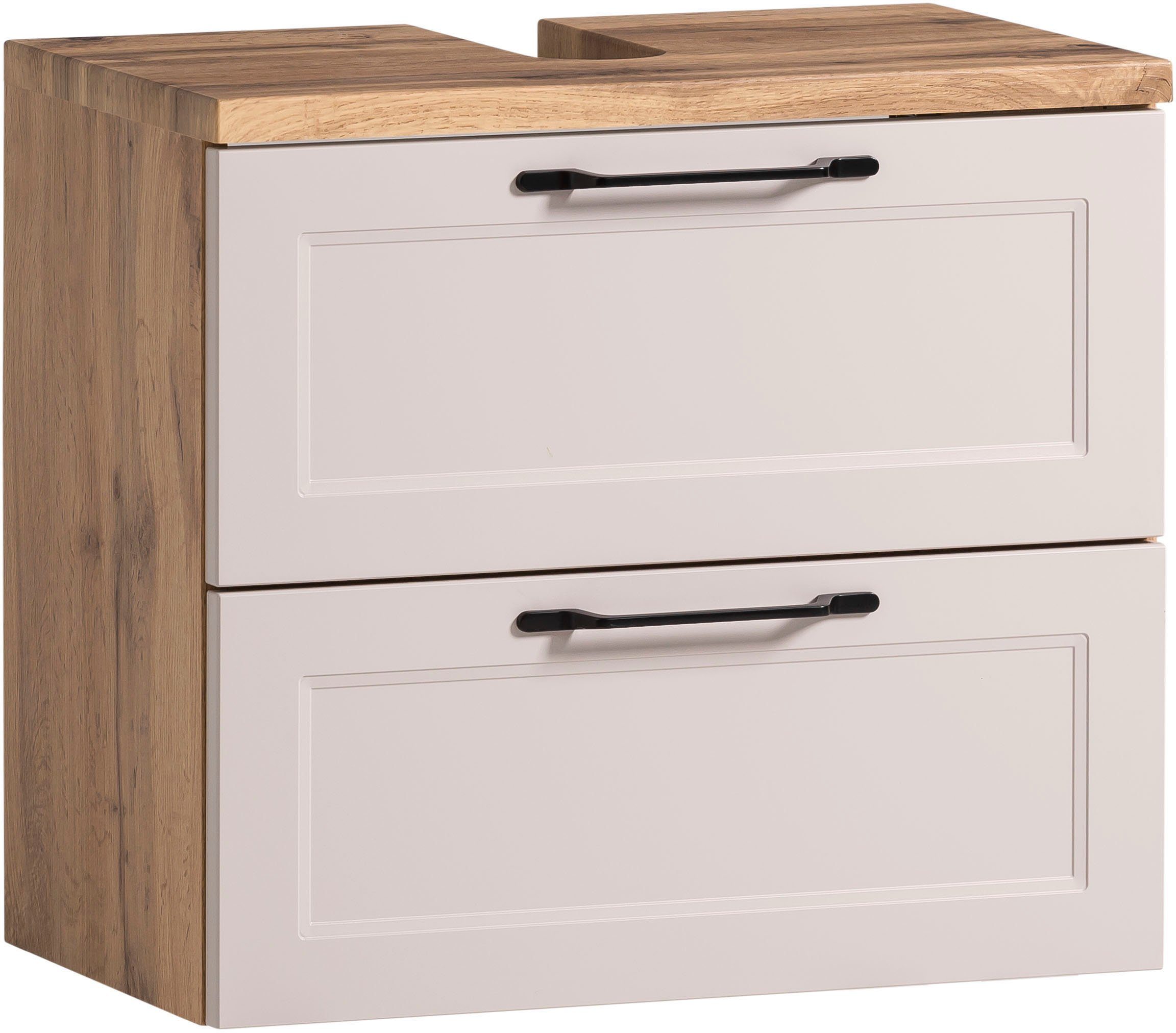 welltime Waschbeckenunterschrank Lana Badmöbel, 2 Schubladen, 60 cm breit