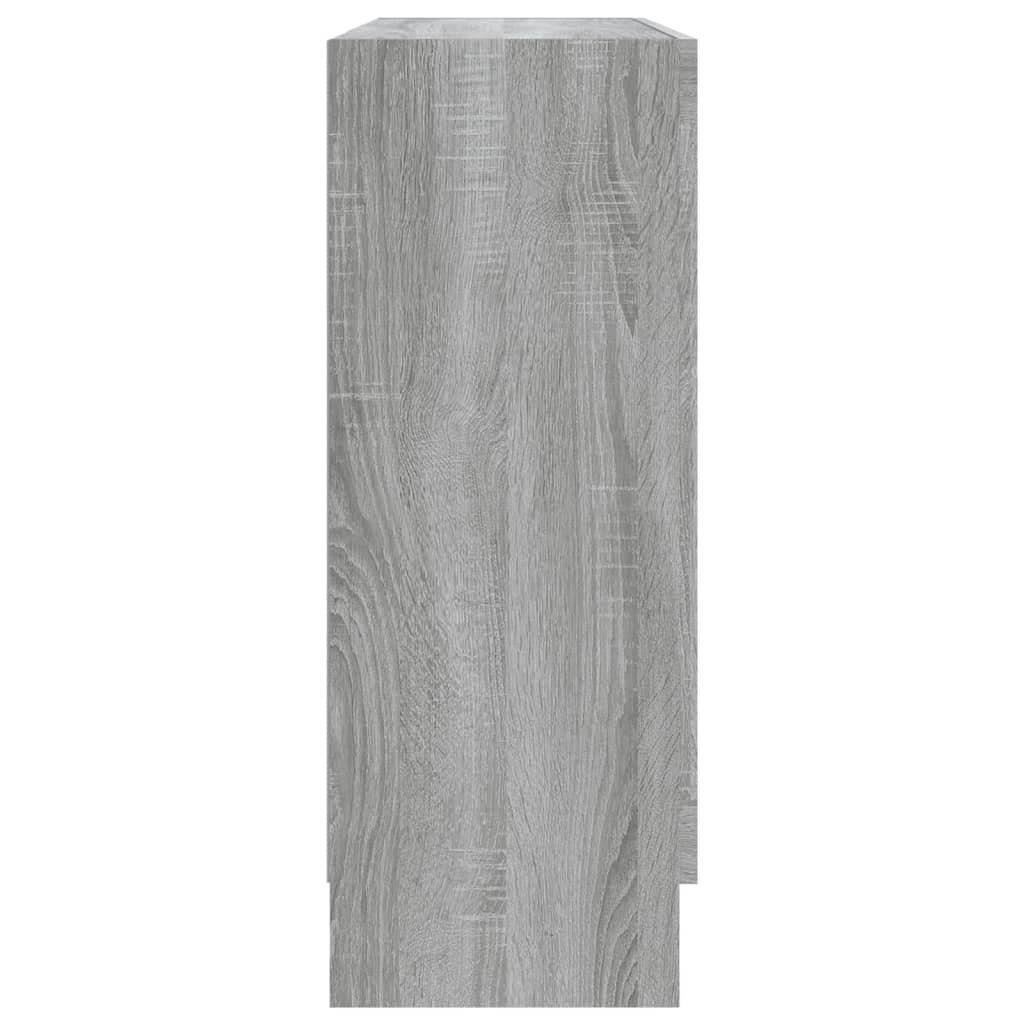 vidaXL Bücherregal Vitrinenschrank Holzwerkstoff 82,5x30,5x80cm Weiß Grau-Sonoma Eichen-Optik