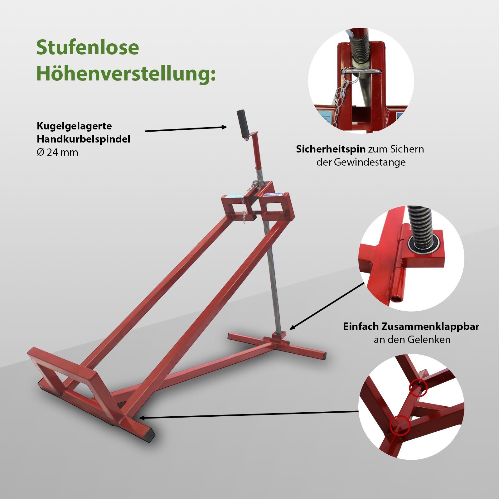 TRUTZHOLM Rasentraktor Rasentraktorheber 400kg 24mm Gewindestange günstig online kaufen
