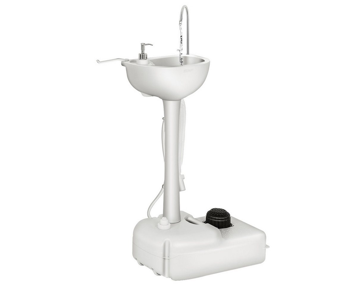 COSTWAY Campingtoilette, Campingwaschbecken mit 17L Wassertank, Fußpumpe