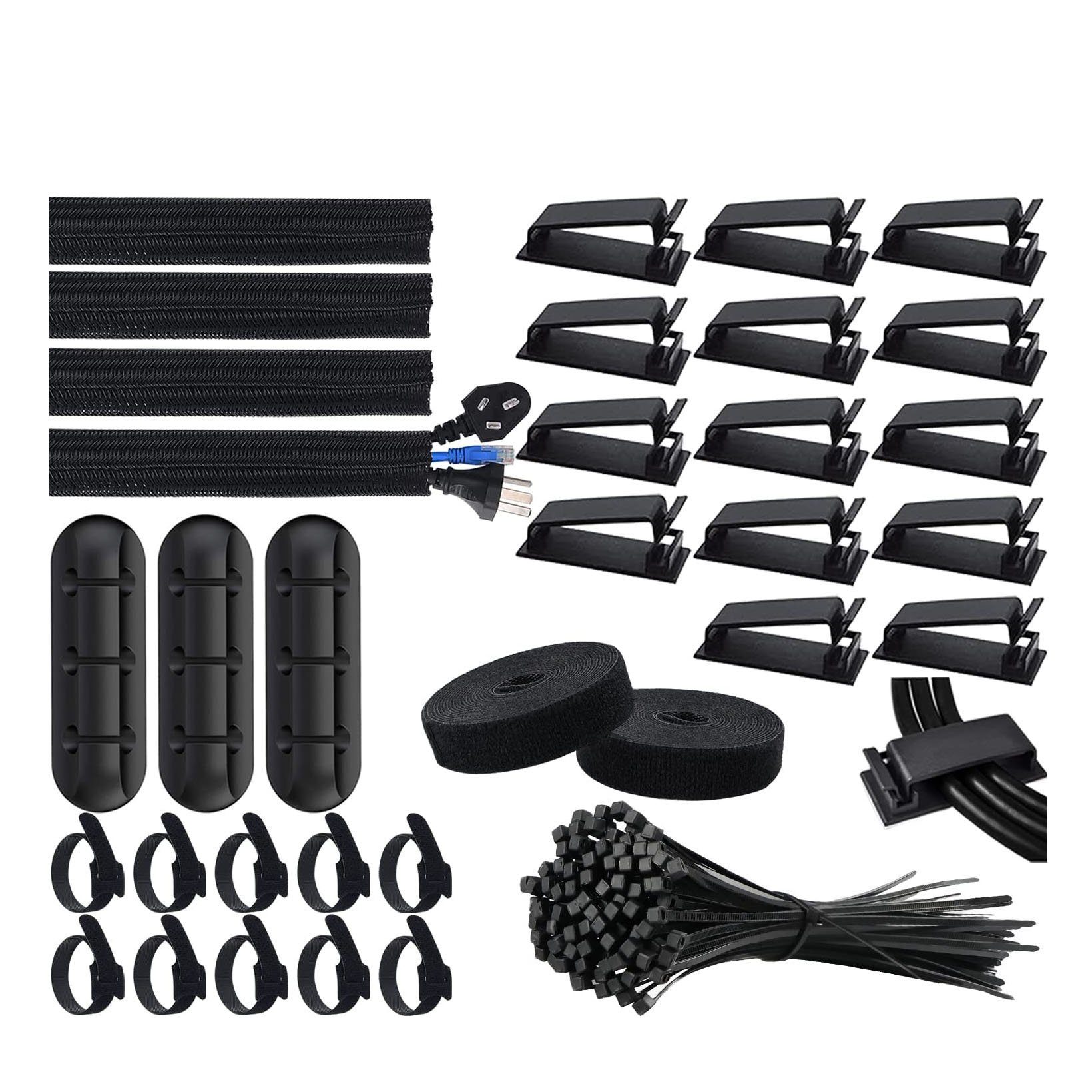 NUODWELL Электропроводbinder 134 Stück Электропроводmanagement-Kit für TV-PC unter Schreibtisch Home Office