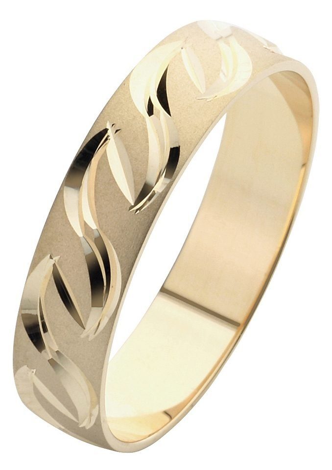Firetti Trauring Schmuck Geschenk Gold 375 Hochzeit Ehering "LIEBE", Made in Germany, wahlweise mit oder ohne Brillant