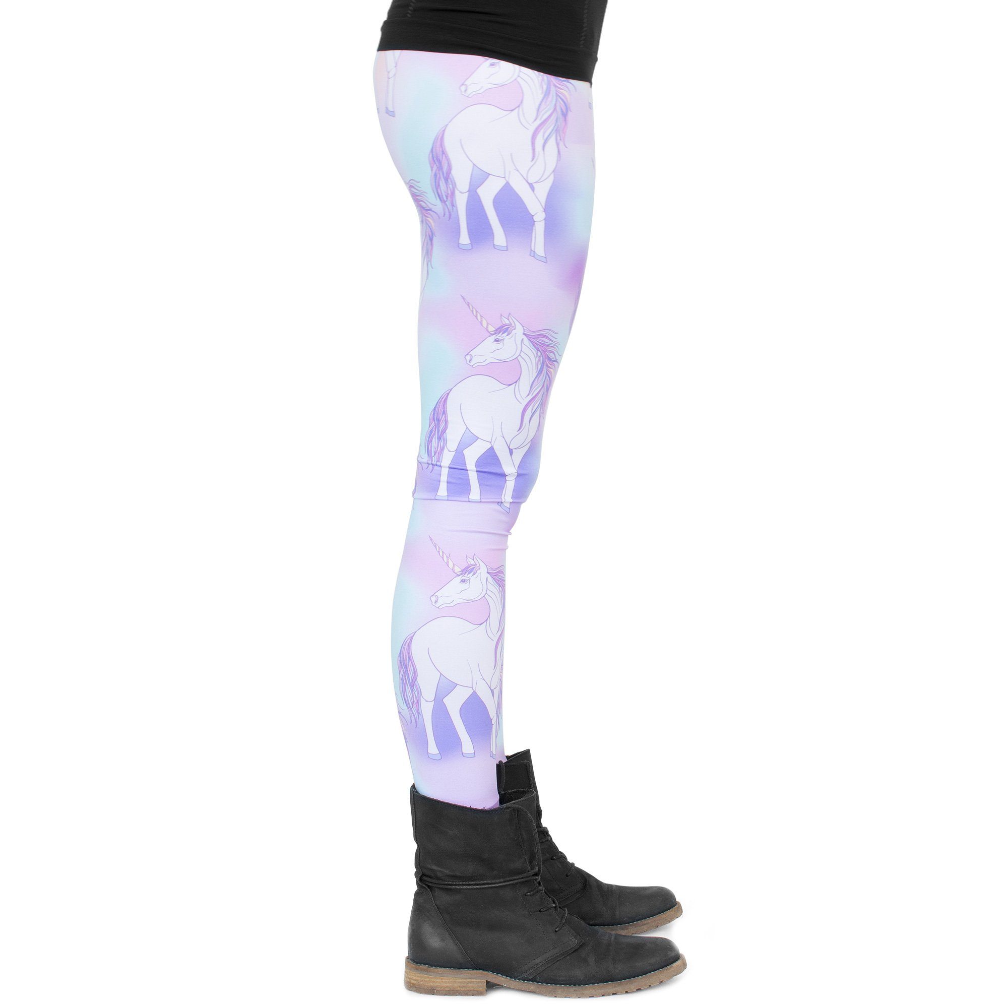 cosey Leggings Unicorn Line Leggings, Einhörner Leggings (Einheitsgröße S-L) Pastell Einhorn
