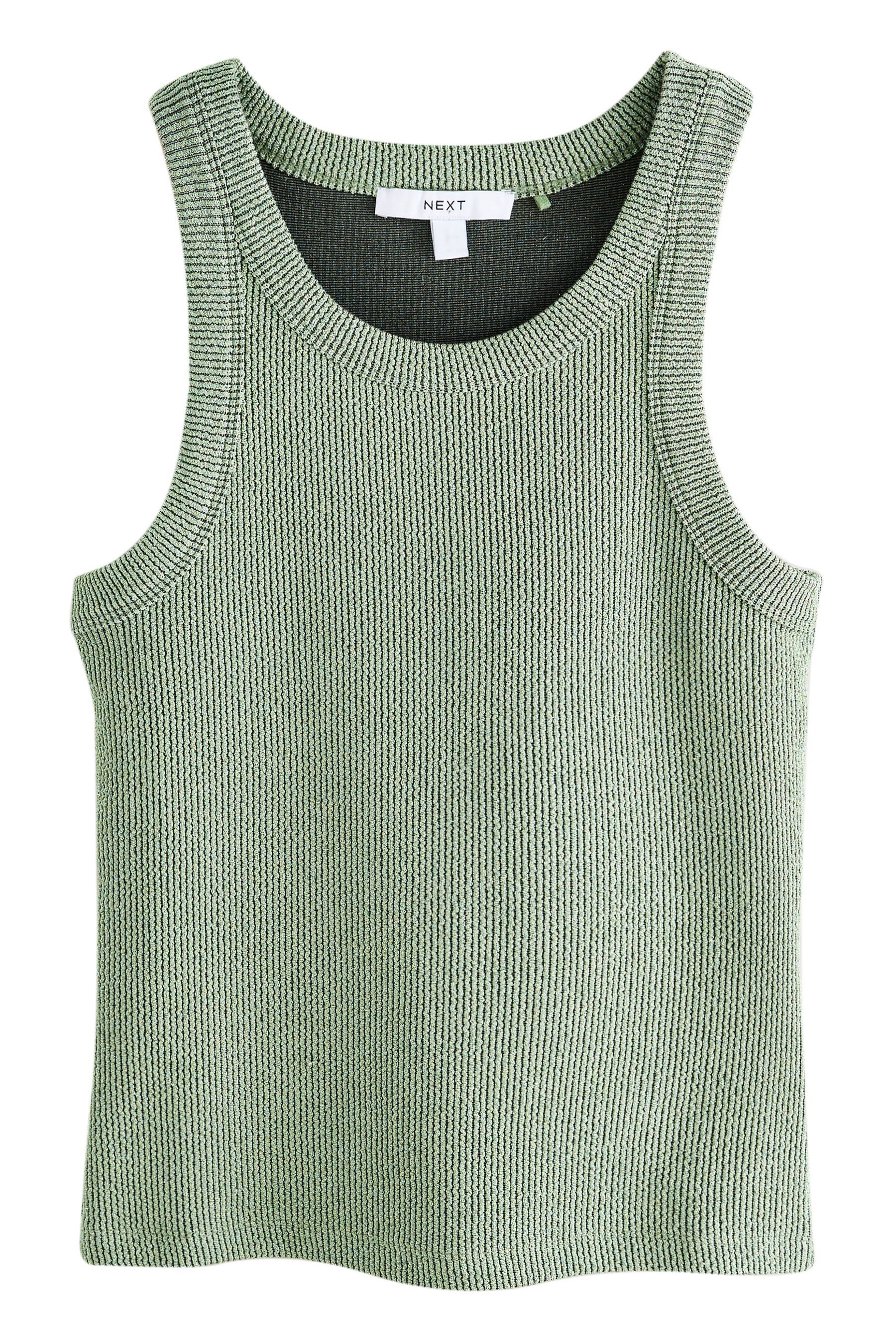 Next Trägertop Geripptes Metallic-Tanktop mit Racerback günstig online kaufen