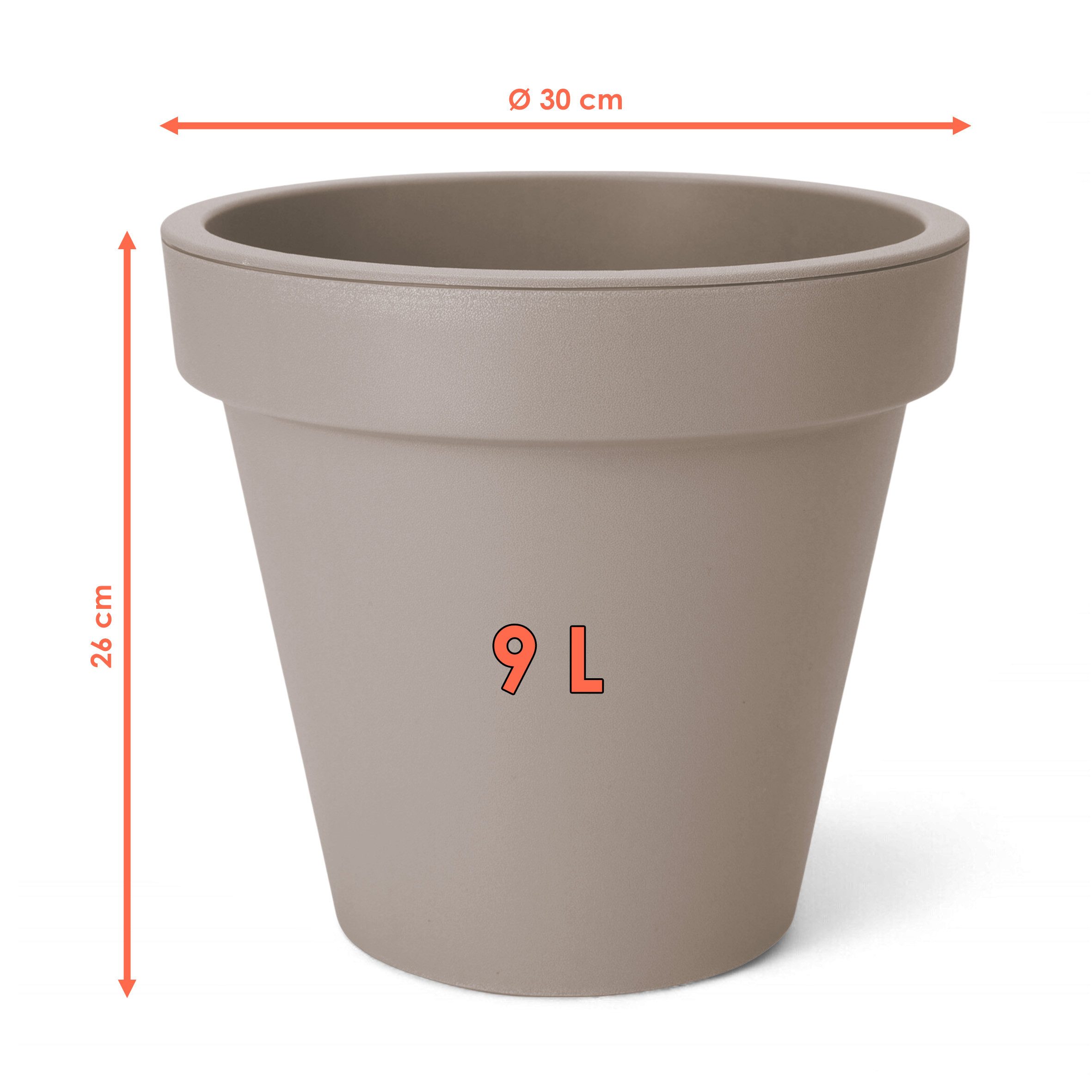 Spetebo Pflanzkübel Kunststoff Pflanzkübel rund S Ø 29 cm beige (Stück, 1 S günstig online kaufen