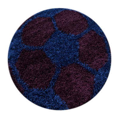 Kinderteppich für Spiel-Kinderzimmer Fußball-Design für Jungs und Mädchen, Ayyildiz Teppiche, Rund, Höhe: 30 mm