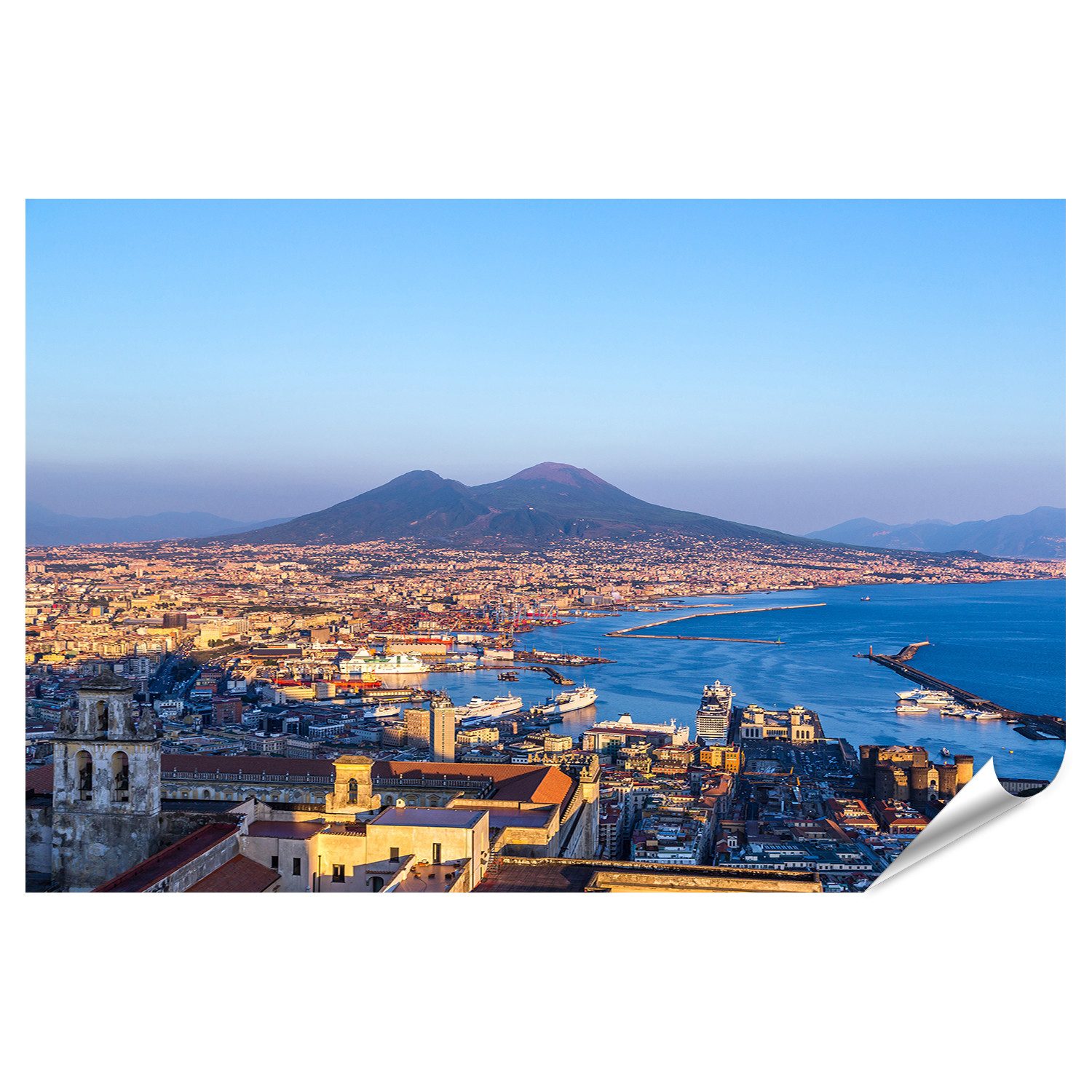 islandburner Poster Napoli (Neapel) Und Den Vesuv Im Hintergrund Fotodruck