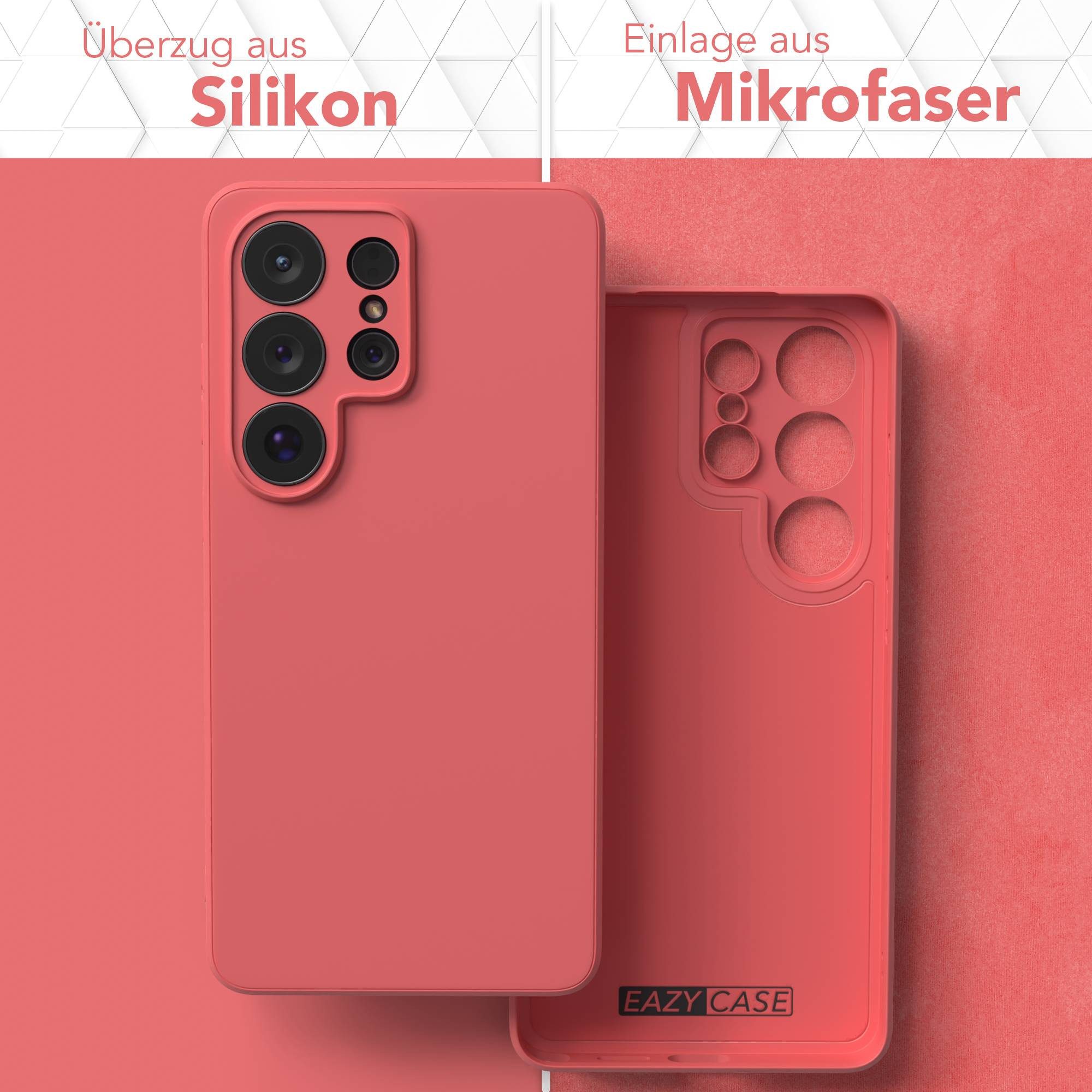 EAZY CASE Handyhülle TPU Hülle für Samsung Galaxy S26 Ultra 6,9 Zoll, Schutzhülle mit Kameraschutz stoßfest Telefonhülle Matt Rot / Hellrot