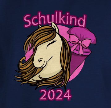 Shirtracer T-Shirt Schulkind 2024 Pferd mit Schultüte Einschulung Mädchen