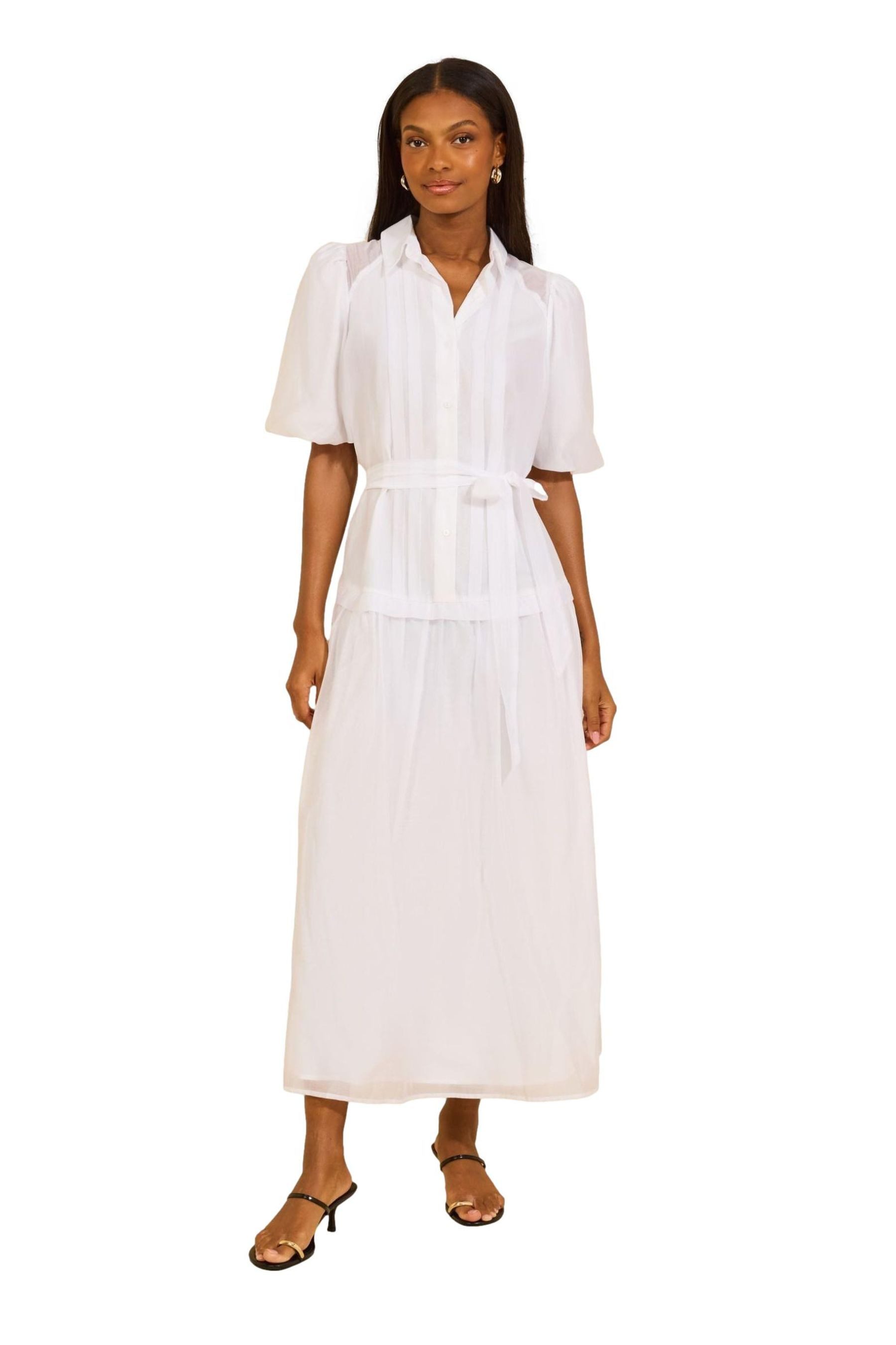 LIPSY Midikleid Hemdblusenkleid in Midilänge mit Gaze (1-tlg)