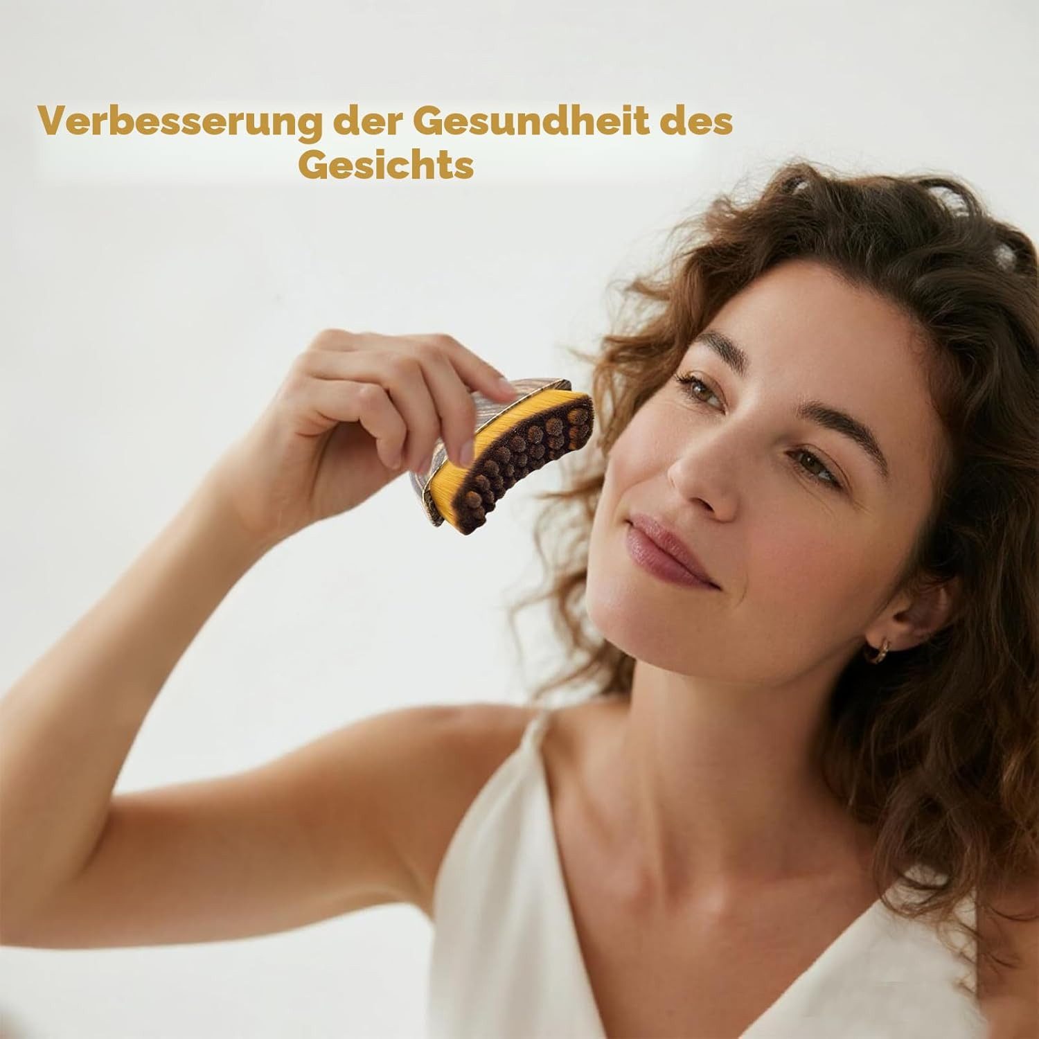 TUWENA Gesichtsmassagegerät 2 Stück Gesichtsbürste, Lymphbürsten Gesicht, Contour Face Brush, Sanfte Borsten, Lymphdrainage, für empfindliche Haut, konturstraff – Bild 3 von 5