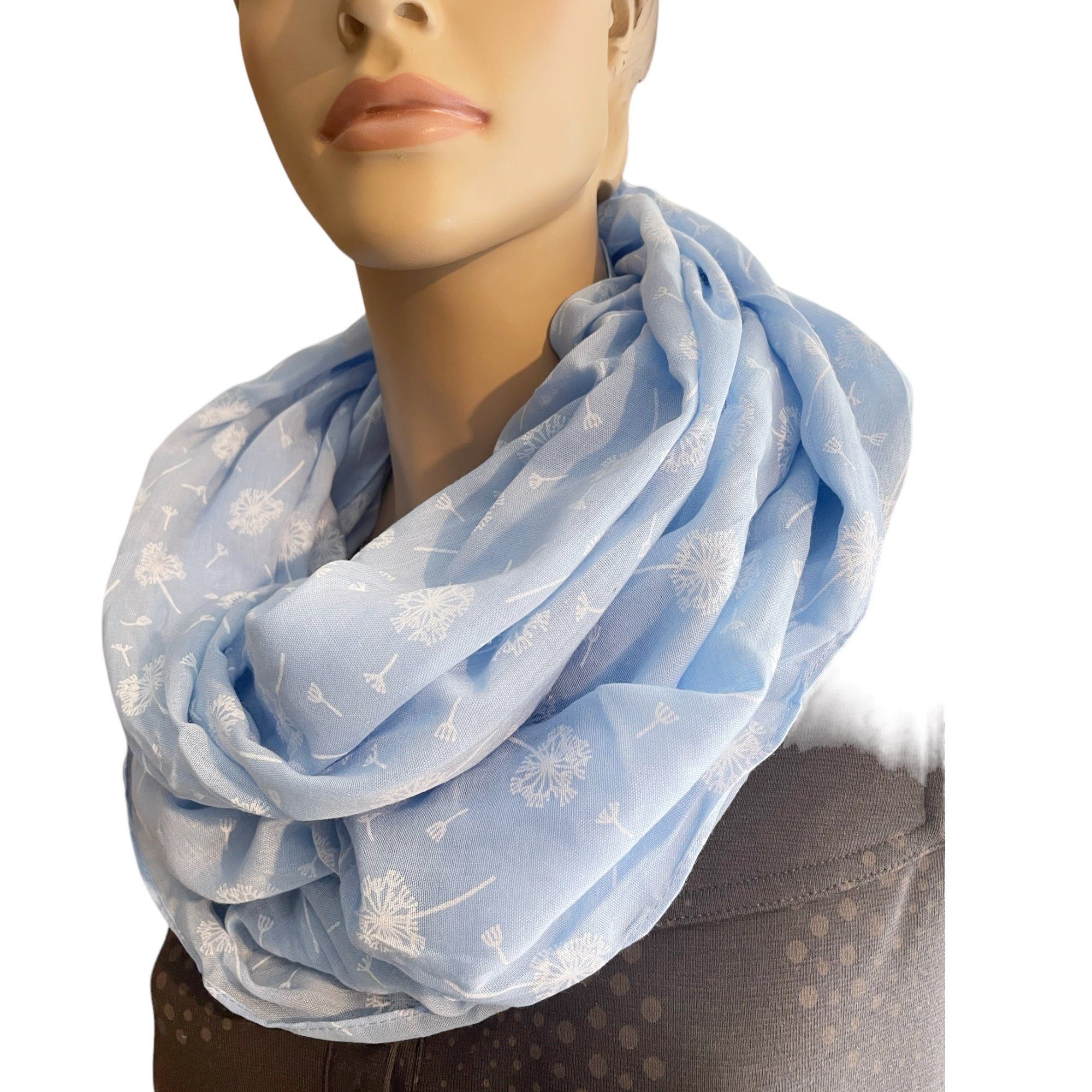 Schals print, Trend mit Sommer & Loop SS-731 Muster, hellblau Farbwahl, Schal Tücher Damen Taschen4life Pusteblumen