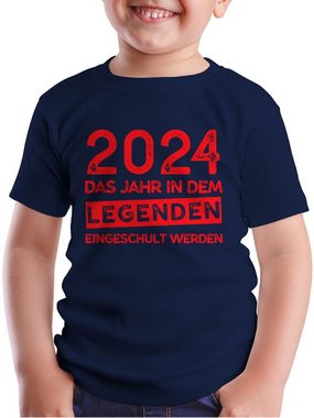 Shirtracer T-Shirt 2024 Das Jahr in dem Legenden eingeschult werden rot Einschulung Junge Schulanfang Geschenke