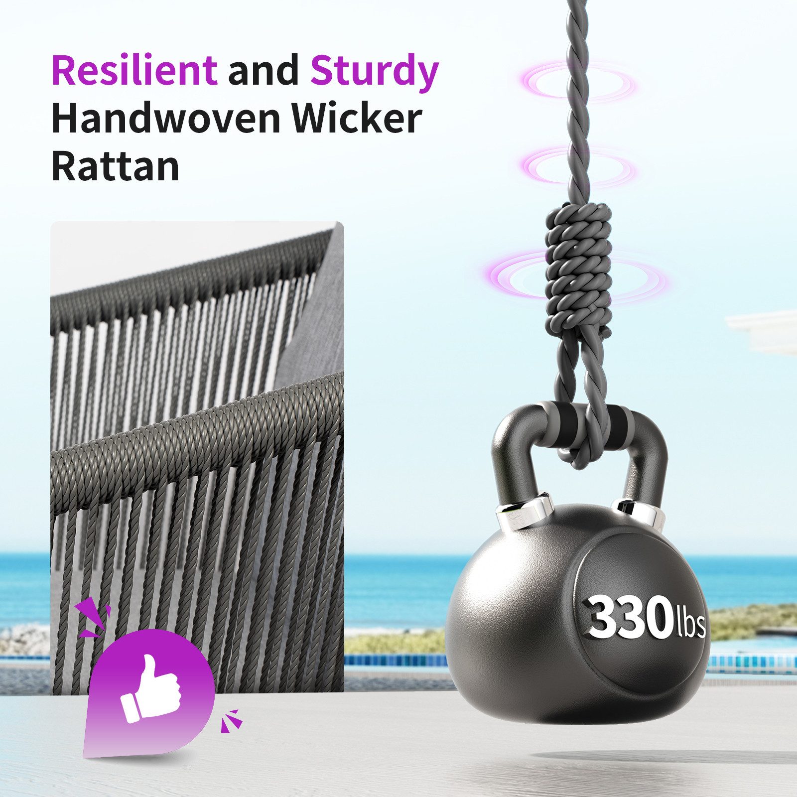 Rainsworth Gartenlounge-Set balkonmöbel set rattan, gartenlounge set rattan günstig online kaufen