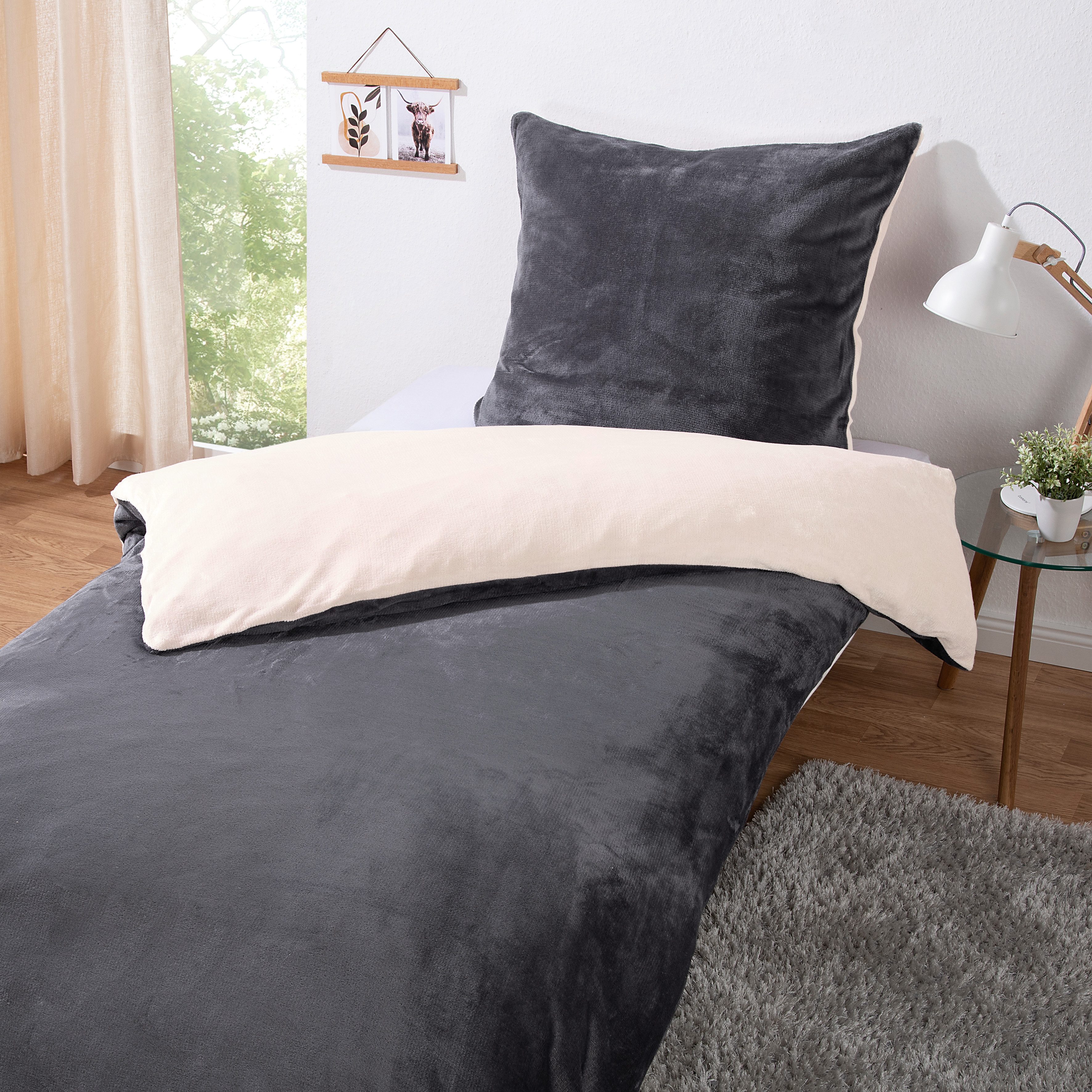 heimtexland Bettwäsche kuschelige Winter, Creme/beige, Deckengröße 135 cm x 200 cm