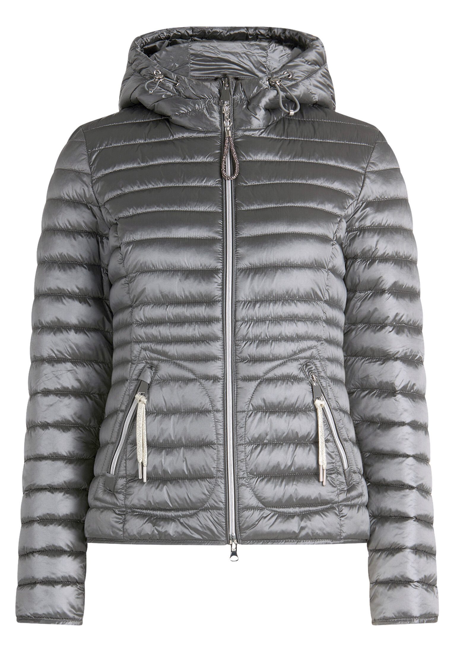 Cartoon Steppjacke Damen mit Reißverschlusstaschen