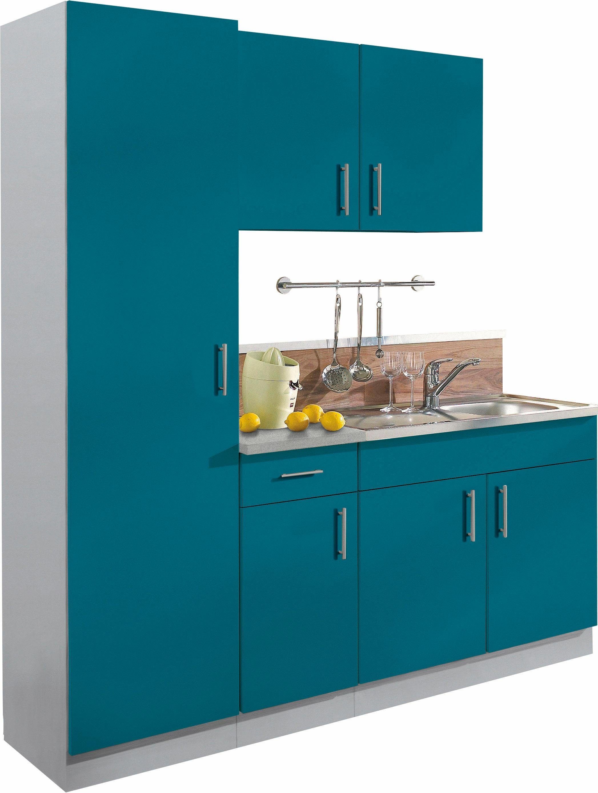 wiho Küchen Küche Kiel, Breite 190 cm mit 28 mm starker Arbeitsplatte, Tief günstig online kaufen