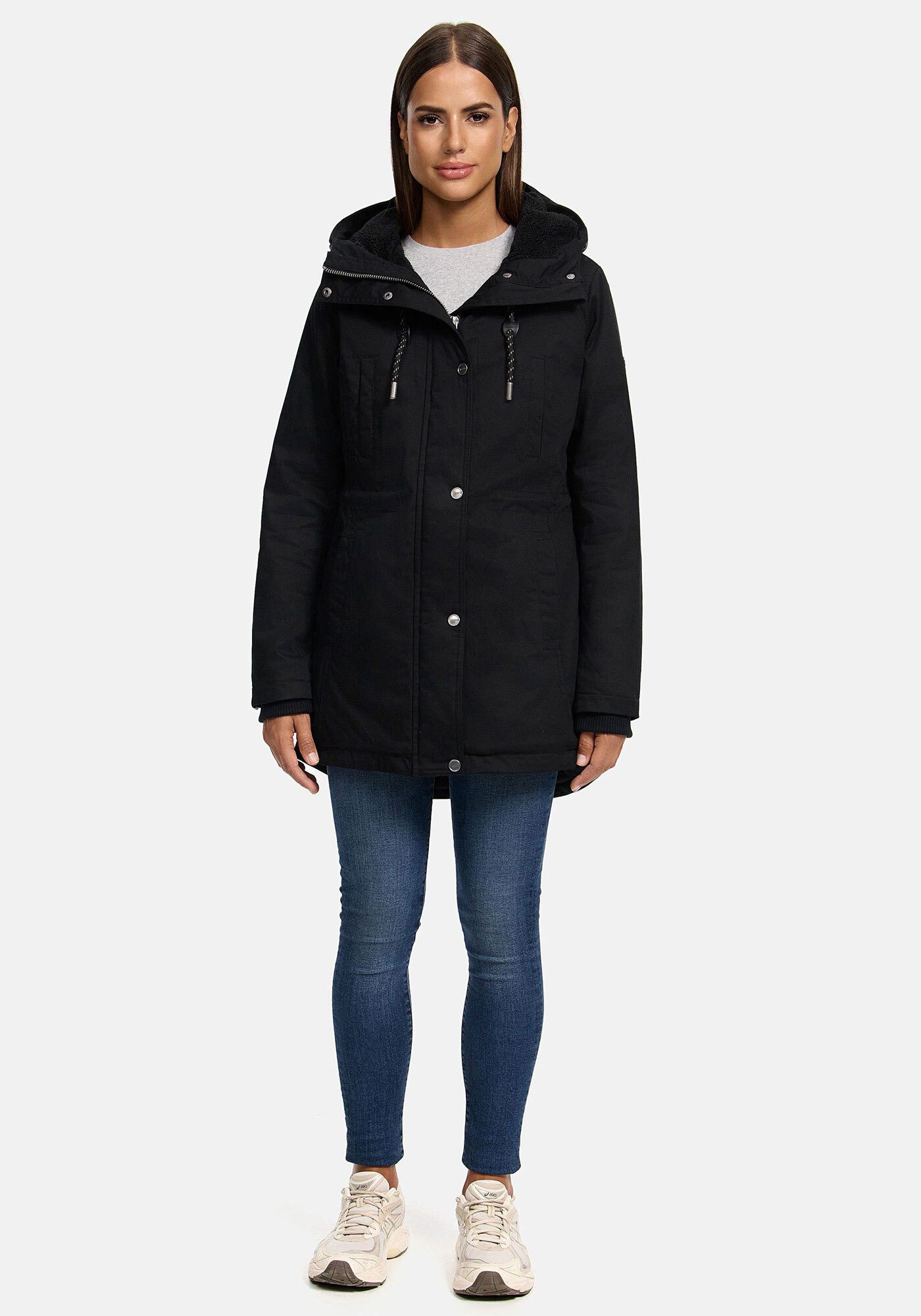 Navahoo Winterjacke Winterfunke Designer Winterjacke mit Teddyfell gefüttert