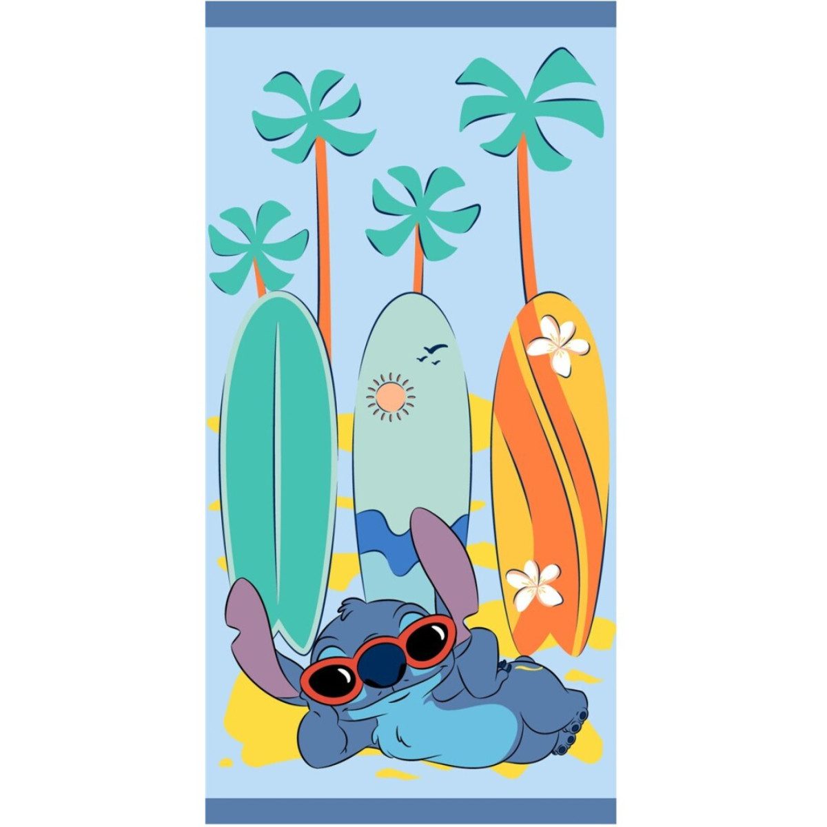 Disney Strandtuch Stitch Kinder Badetuch für Strand und Schwimmbad 70x140 cm
