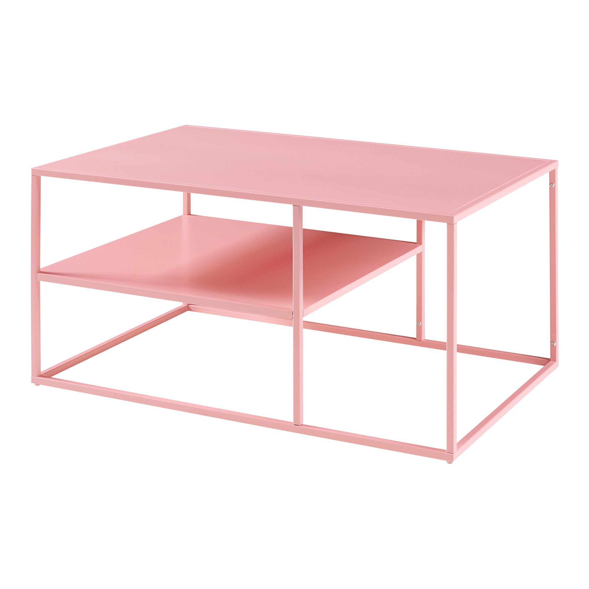 en.casa Couchtisch, »Solund« Beistelltisch Stahl 45x90x60 cm Rosa günstig online kaufen