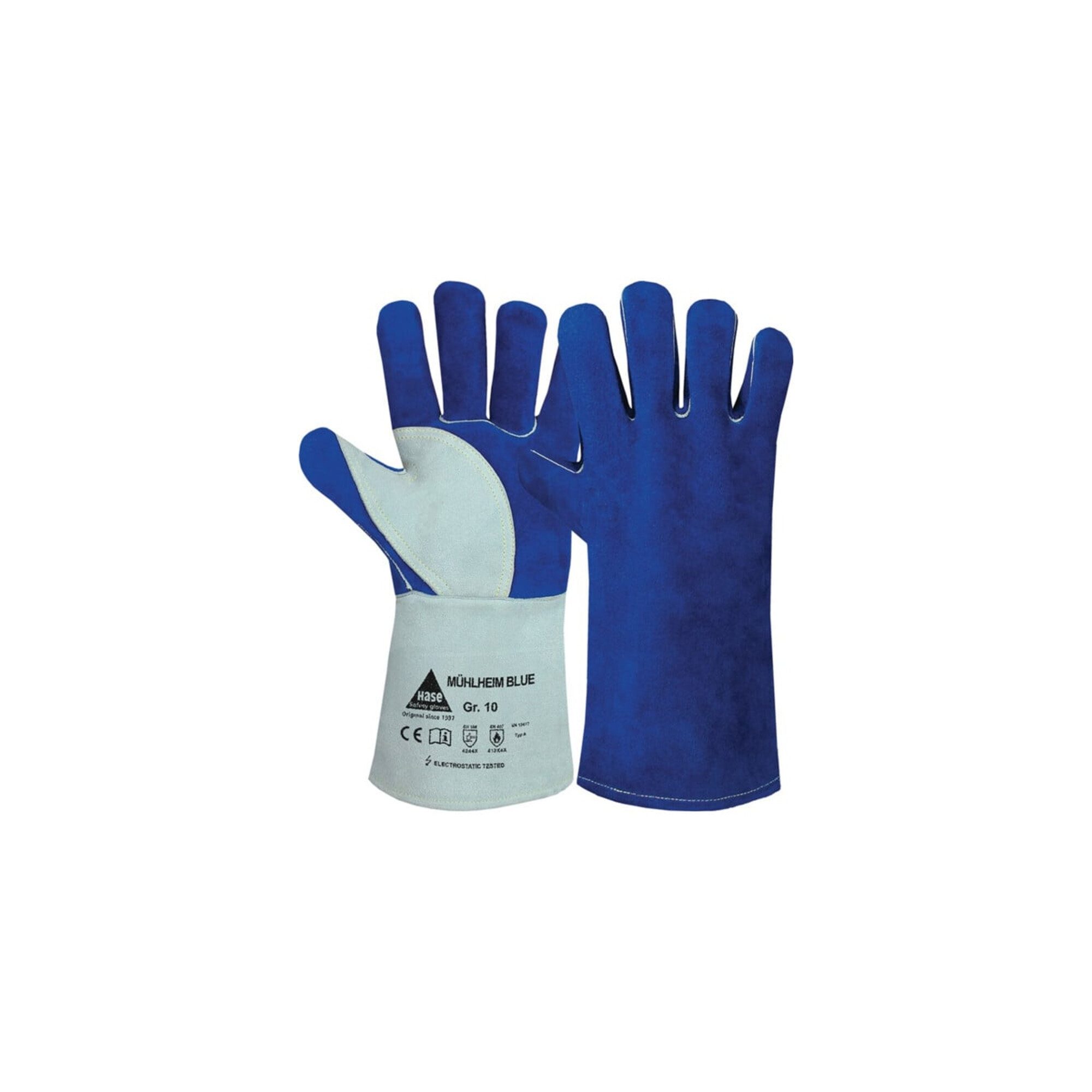 Hase Universal Hase Mühlheim Blue Schweißerhandschuh aus Rindspaltleder Größe 12 6 St