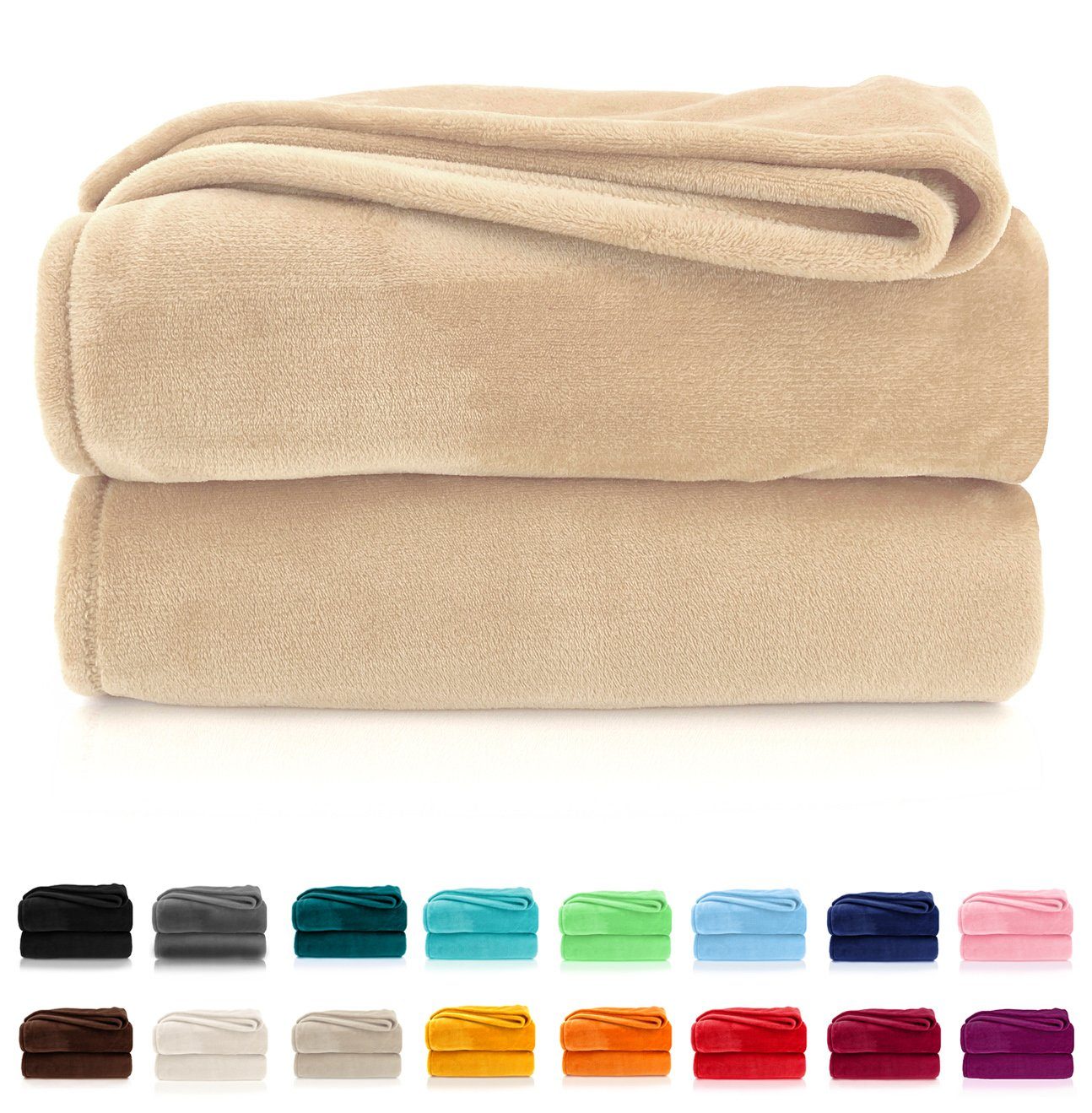 Wohndecke Premium Super Soft Flanell Kuscheldecke Sofadecke, heimtexland, super weich und flauschig, Allergiker geeignet, atmungsaktiv