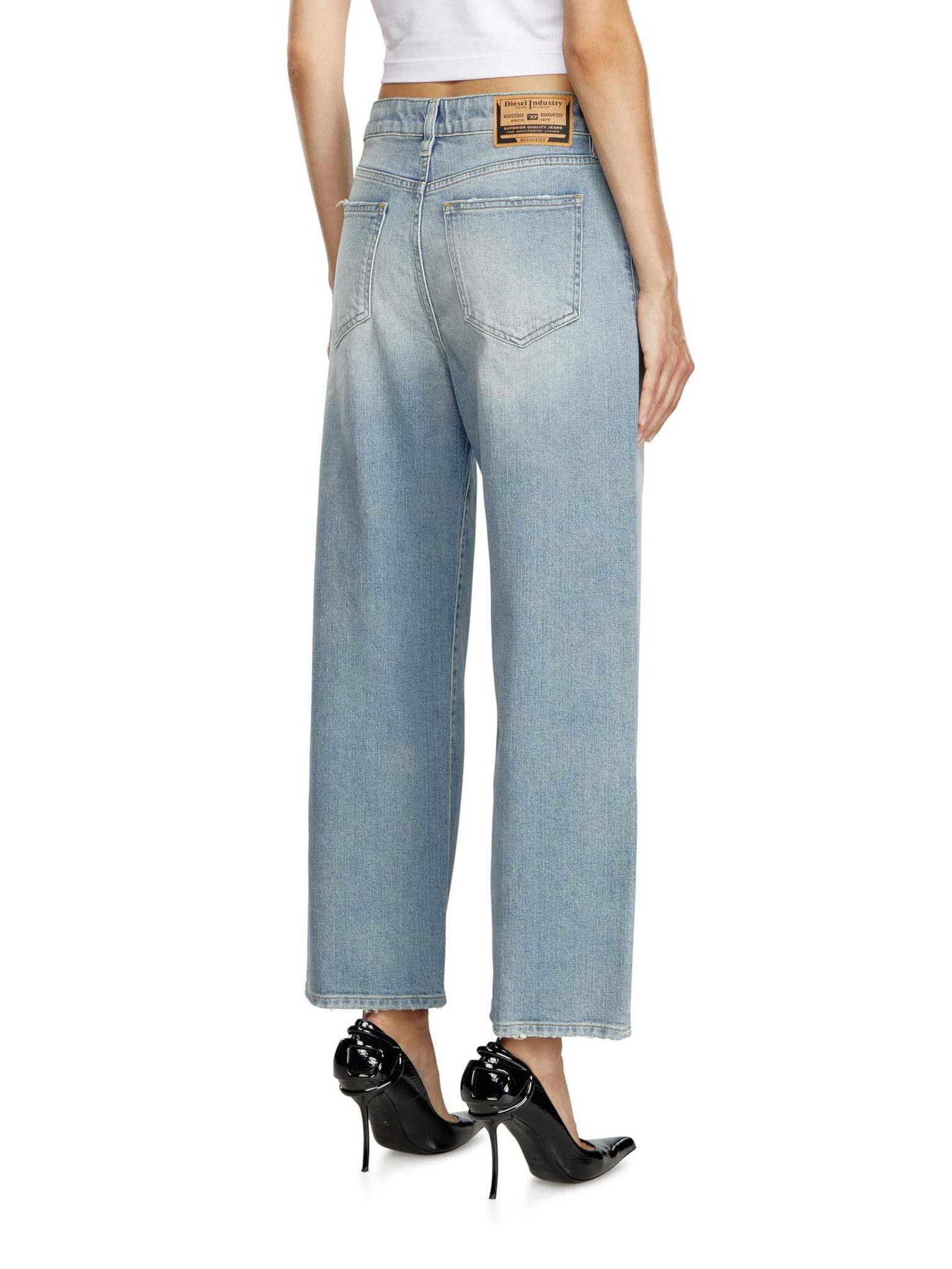 Diesel Loose-fit-Jeans 7/8 Wide Leg Jeans - KRASHEE R08BI - Länge:32 weite, gerade Beinform