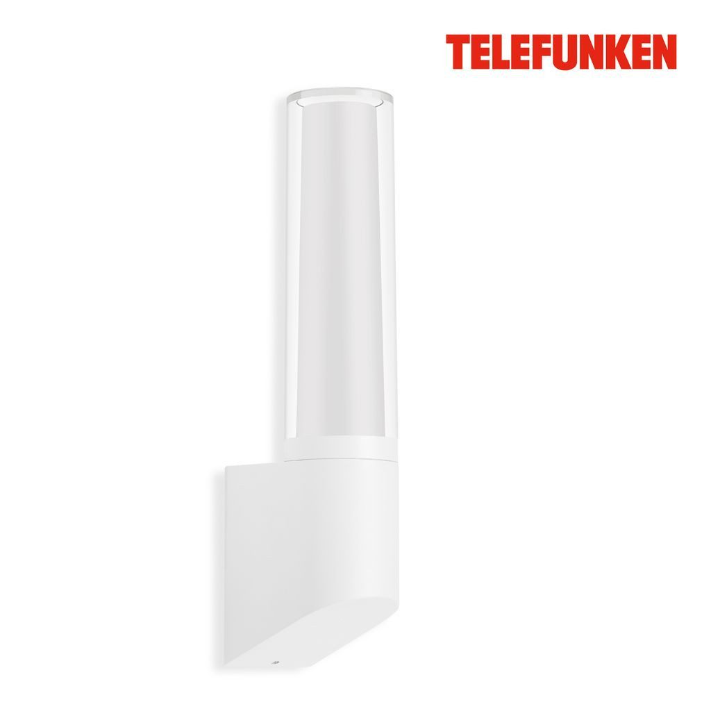 Telefunken Außen-Wandleuchte 311306TF, LED fest integriert, 2700K - Extra-Warmweiß, Wand Außenleuchte IP44 4000K 8W 850lm 33x6,8x9,8cm