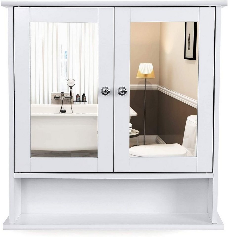 VASAGLE Spiegelschrank »LHC002« Badschrank, Hängeschrank, zimmer, weiß