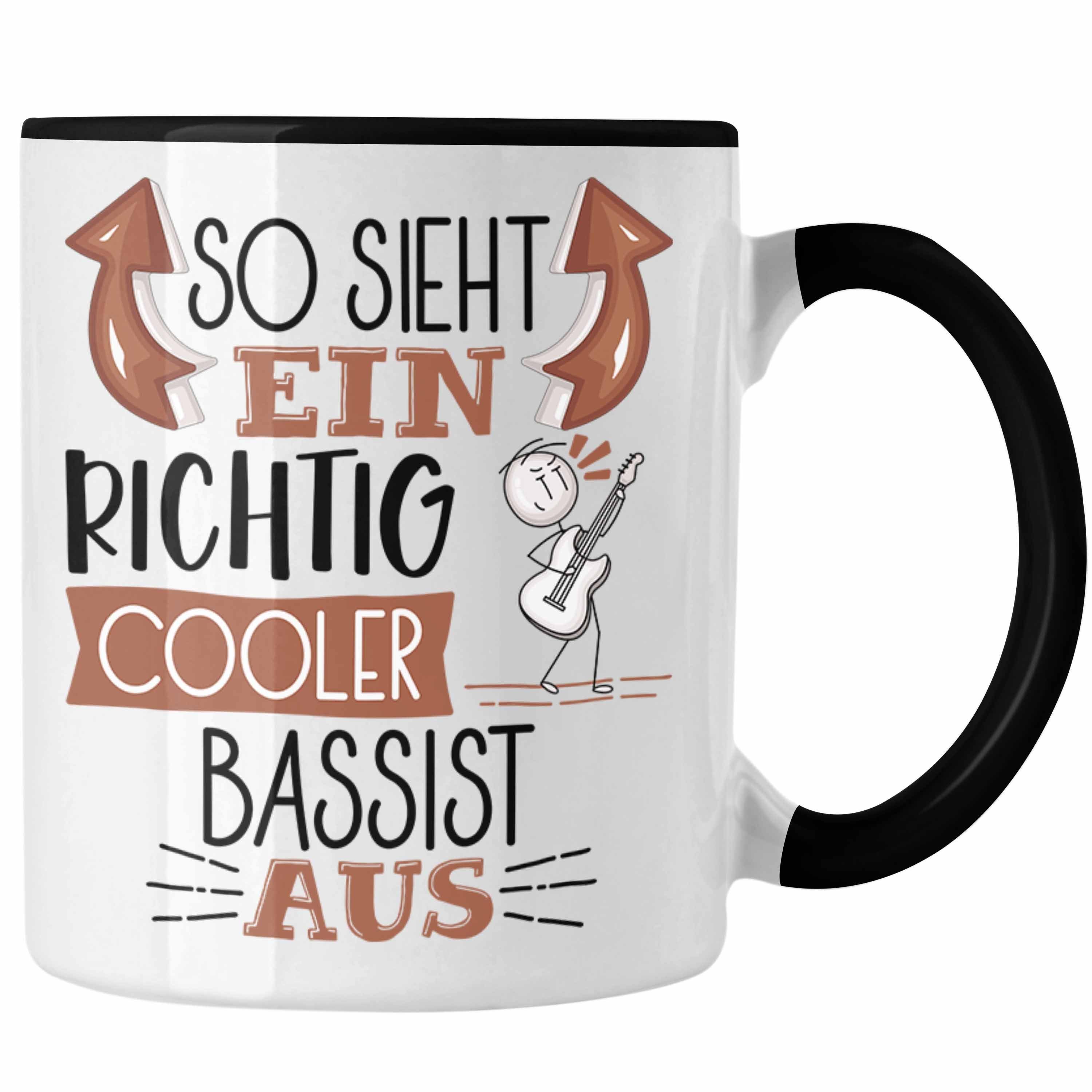 Trendation Tasse So Sieht Ein Richtig Cooler Bassist Aus Tasse Geschenk für Bassist Geb Schwarz