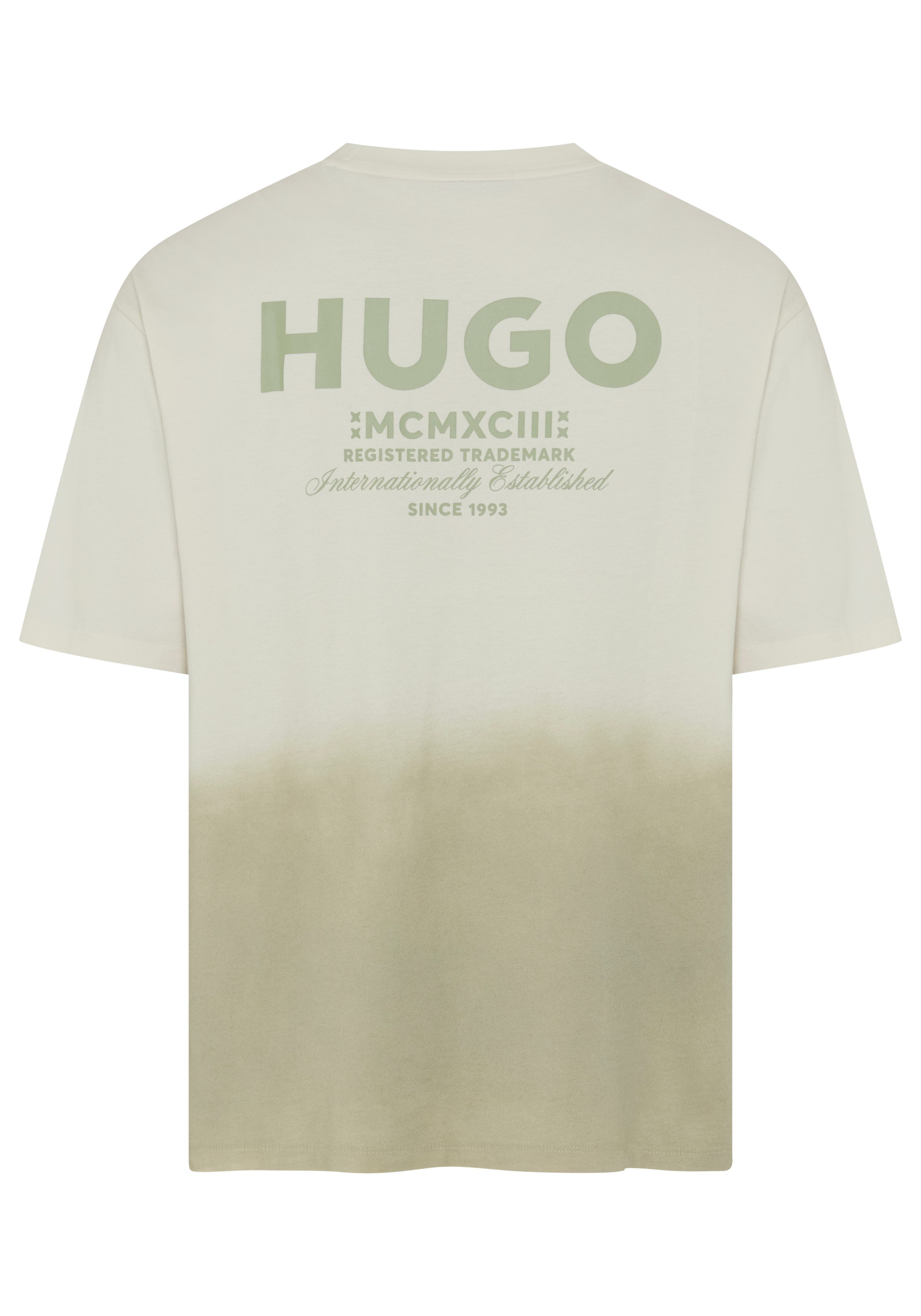 HUGO T-Shirt Nalono_F mit Farbverlauf, Loose Fit, Rückendruck