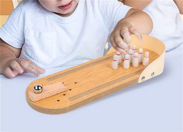 Fivejoy Lernspielzeug Pädagogisches Mini-Tisch-Bowling-Spielzeugset aus Holz für Kinder (1-St)