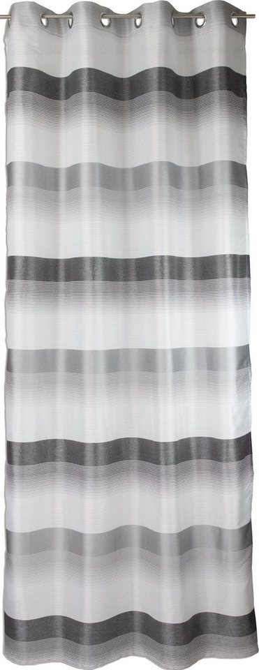 EXPERIENCE Vorhang Ösenschal Seitenschal Vorhang 2421 140x245 cm Gestreift Weiß Grün Blau Grau Rot (1 St), Ösen, halbtransparent, Webstreifen, mit 8 Ösen