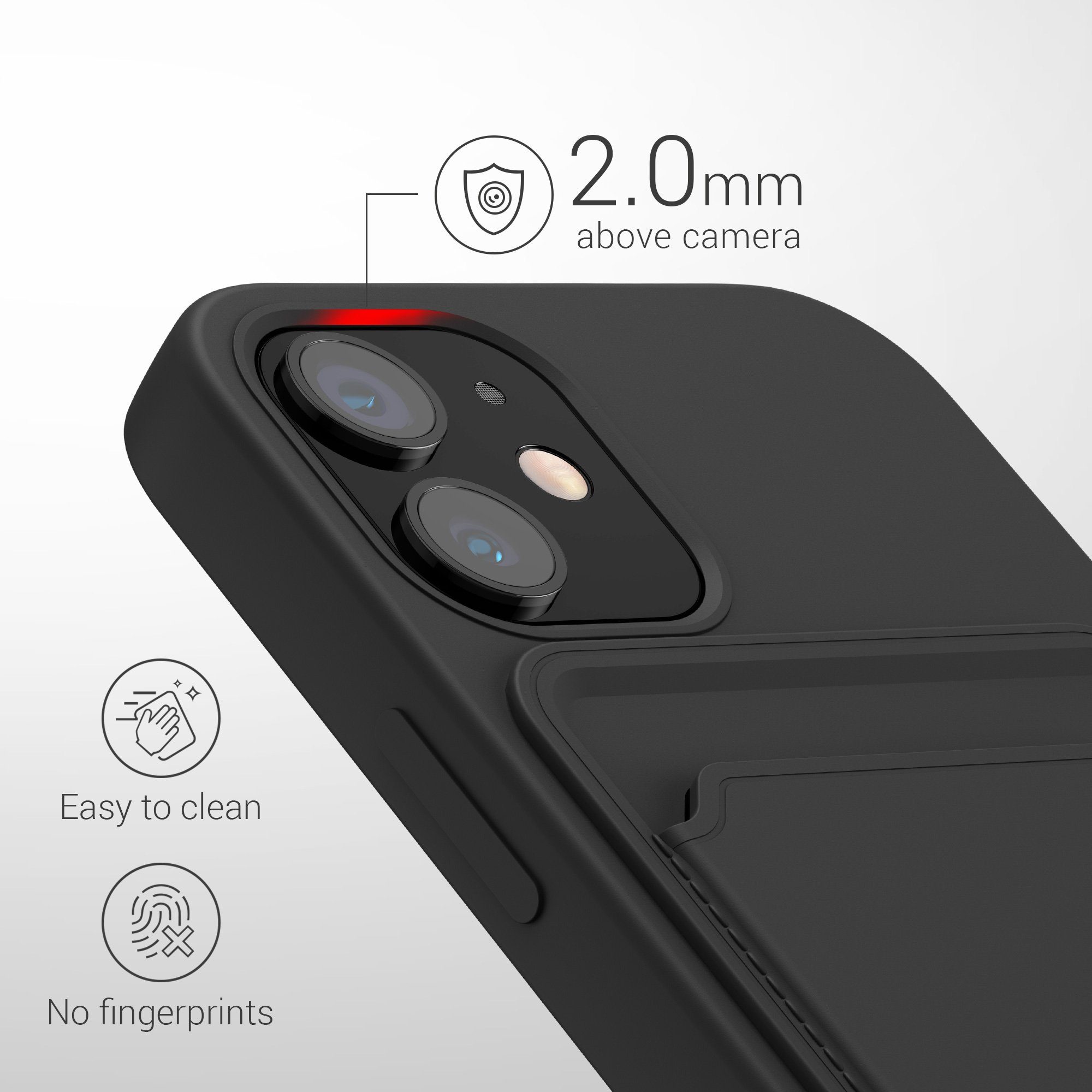 kwmobile Handyhülle Hülle für Apple iPhone 12 mini, Handyhülle mit Fach für Karten - Handy Cover Case
