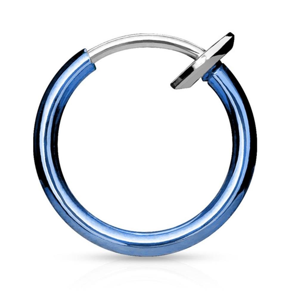 Fake-Ear-Plug-Set Fake Piercing Ring mit Springverschluss Silber aus Edelstahl Unisex