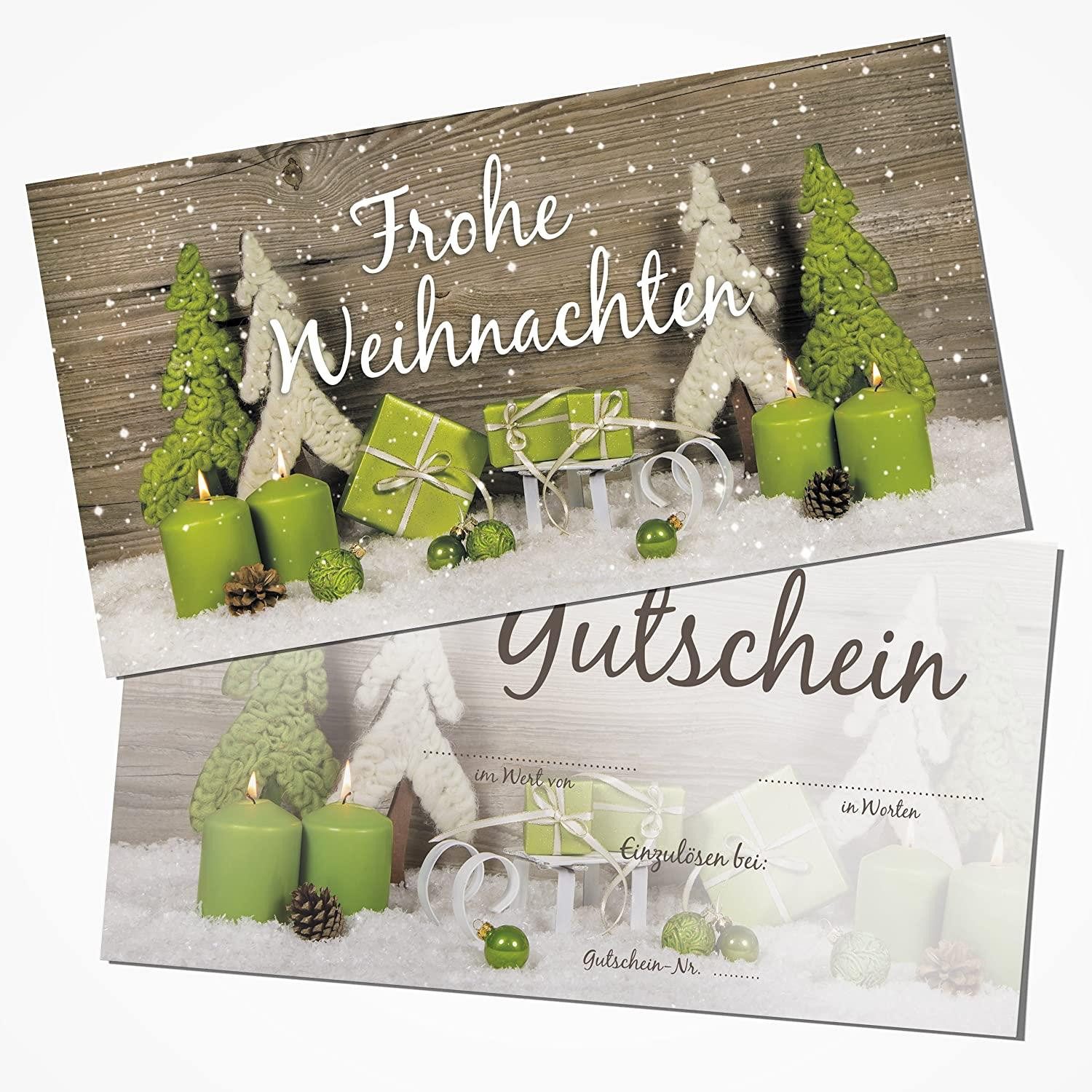 Logbuch-Verlag Dekofigur 10 Stück Weihnachtsgutschein Gutschein Weihnachten Einkaufsgutschein