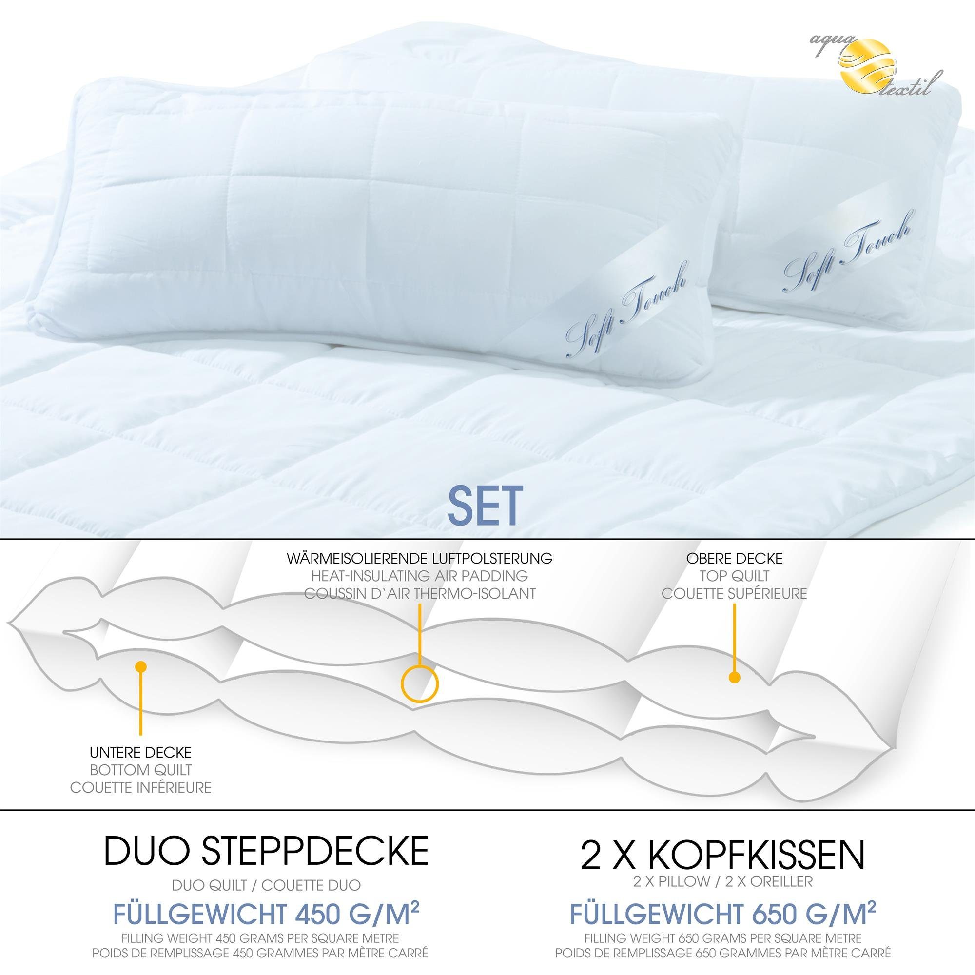aqua-textil Bettdecke, Kopfkissen + Topper Soft günstig online kaufen