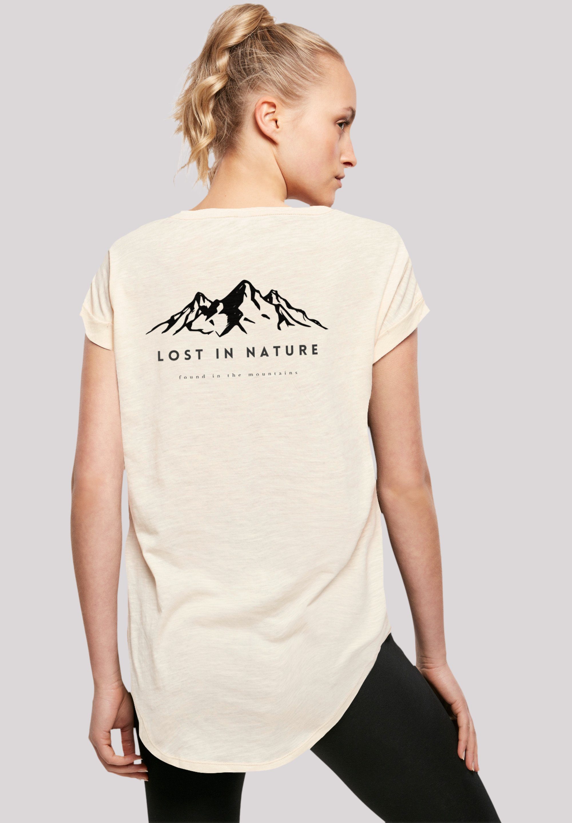 hohem nature F4NT4STIC Baumwollstoff Sehr mit T-Shirt weicher in Print, Tragekomfort Lost