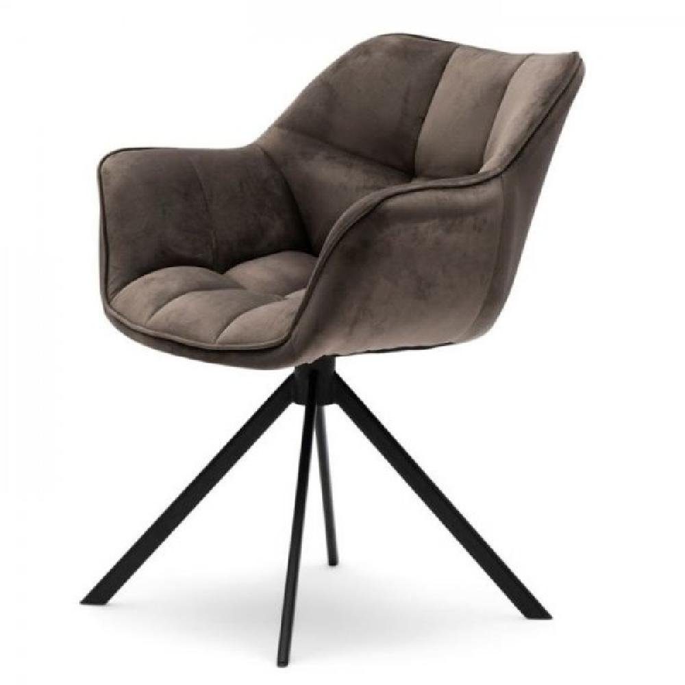 Rivièra Maison Stuhl drehbarer Esszimmerstuhl Carnaby Dining Armchair Velvet III Anthracite