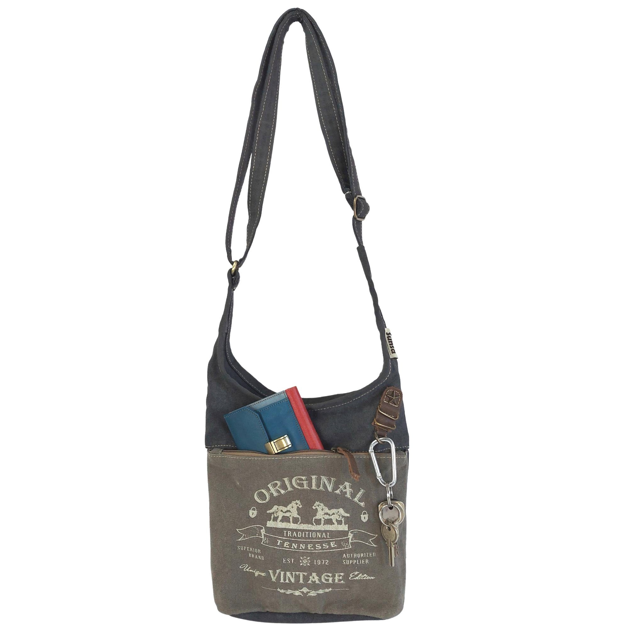 Sunsa Umhängetasche Canvas Hobo Tasche Damen Schultertasche Handtasche Crossbody Bag, Vintage Klassiker