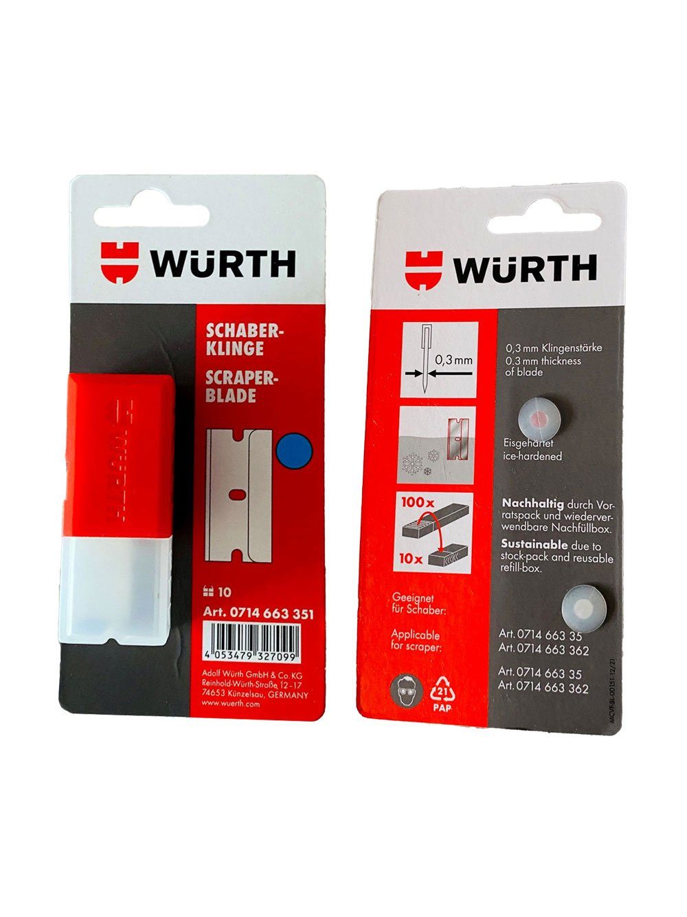 Würth Universalschaber Würth 10x Schaberklinge 1-fach nutzbar eisgehärtete Klinge