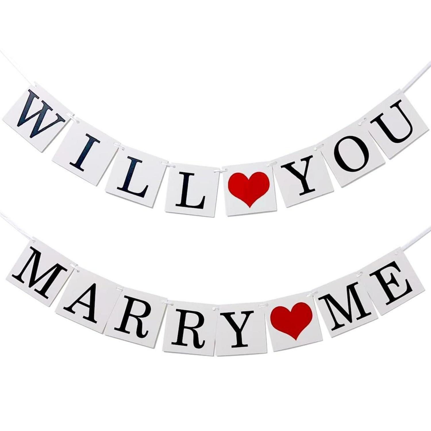 LuxusKollektion Girlande Will You Marry me Girlande Hochzeit Weiss Papier