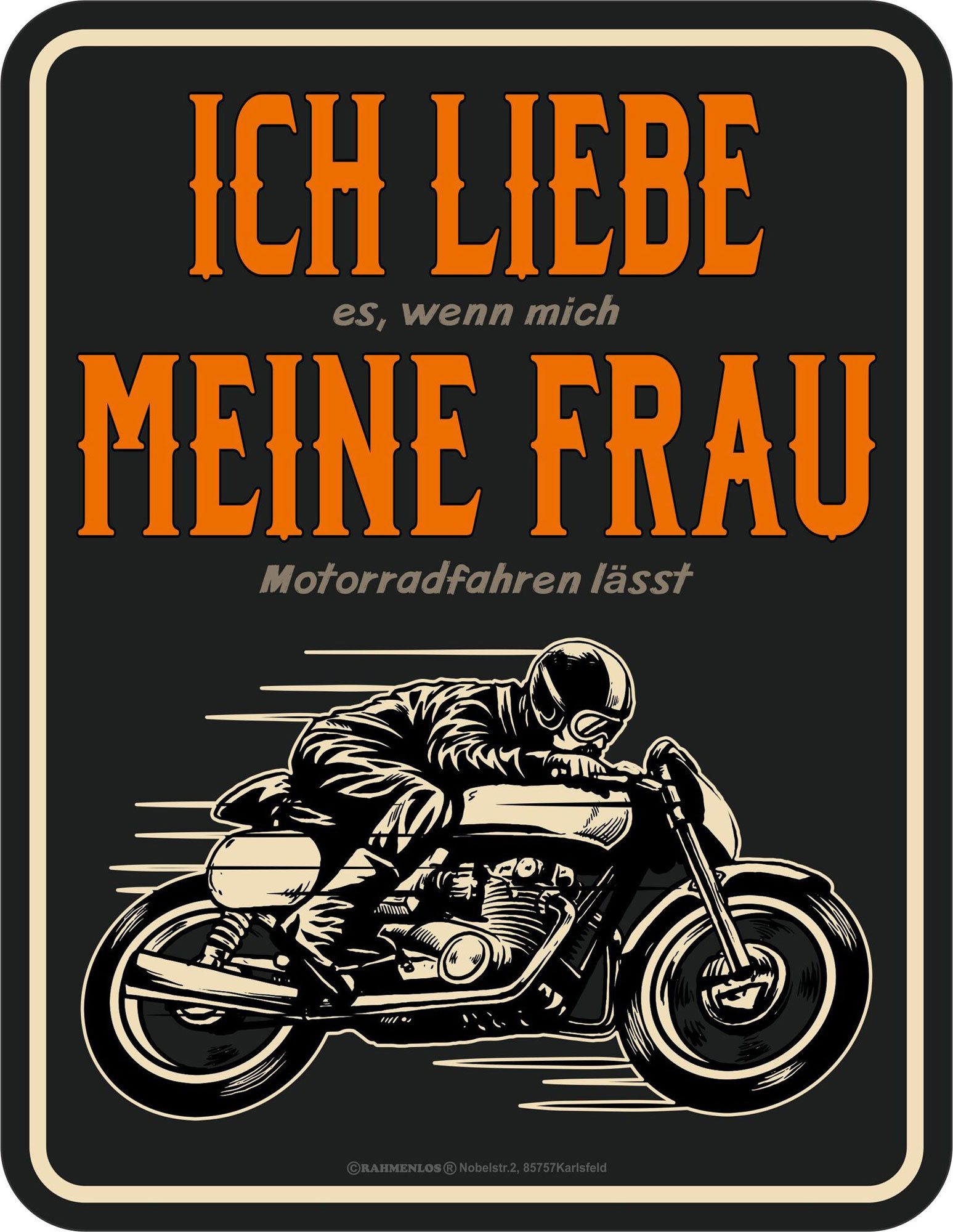 Metallschild Ich Liebe Meine Frau - Fun-Schilder - Motorrad