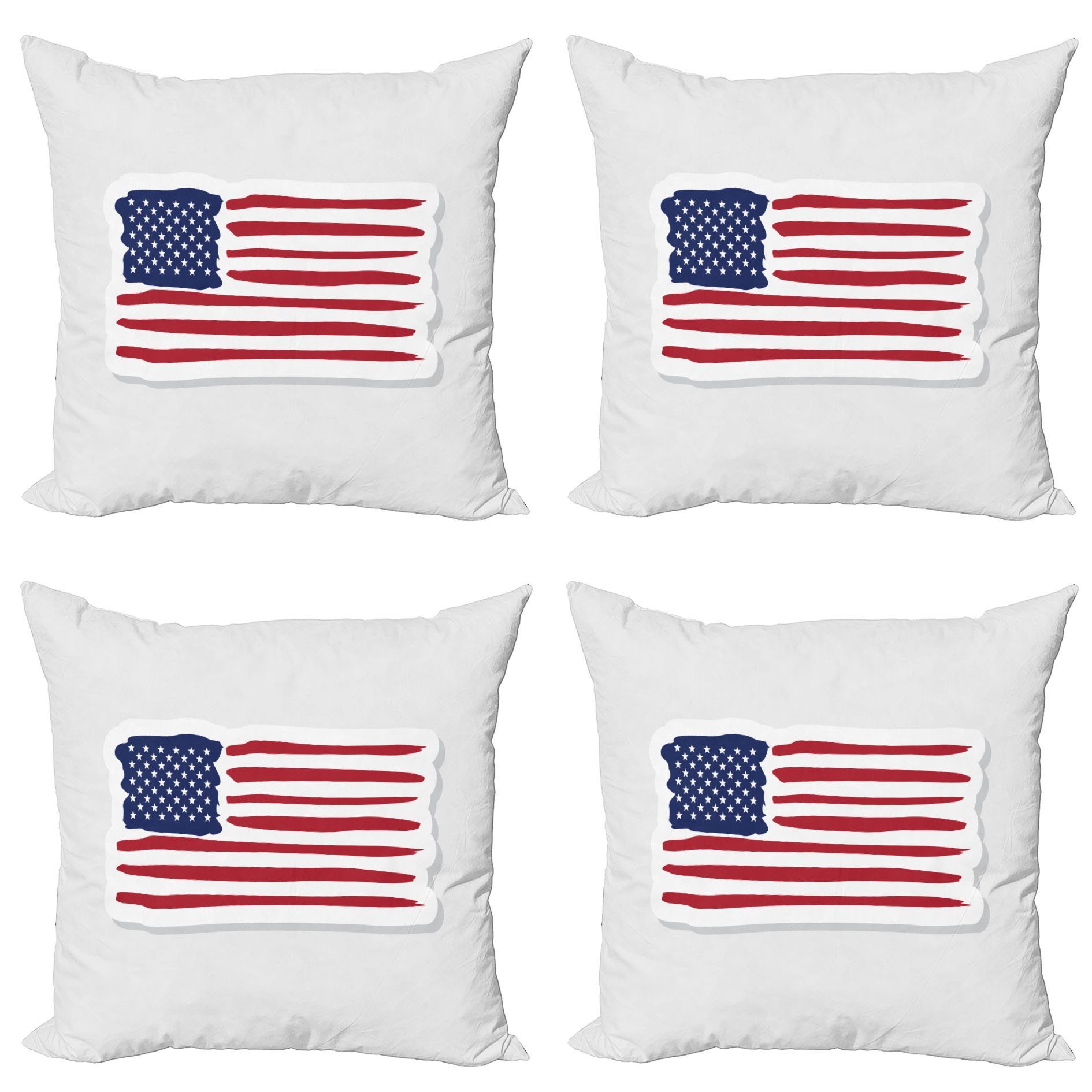 Kissenbezüge Modern Accent Doppelseitiger Digitaldruck, Abakuhaus (4 Stück), 4. Juli American Flag-Bild | Kissenbezüge