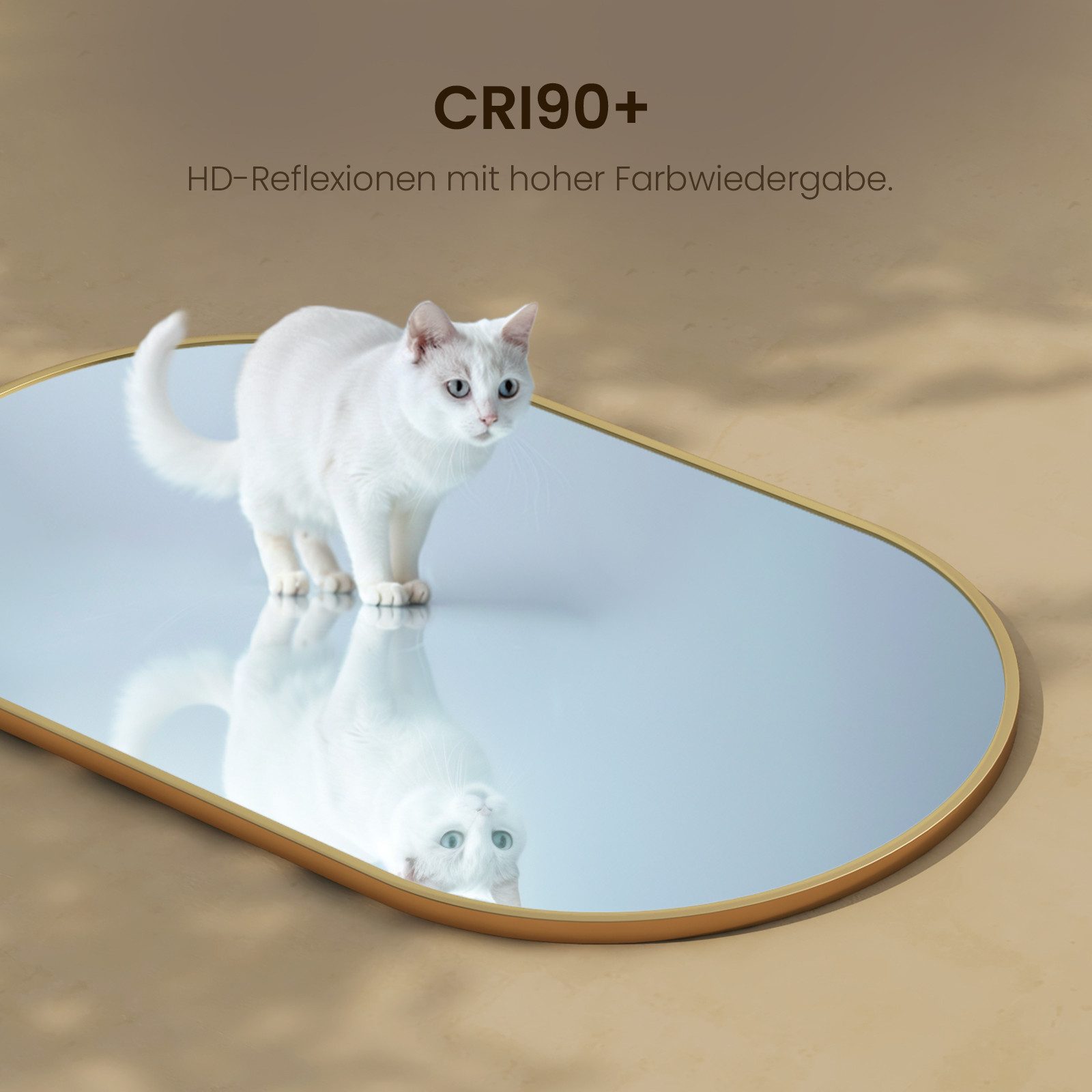 EMKE Spiegel Ovaler Badezimmerspiegel Goldener Rahmen Wandspiegel, Vertikal günstig online kaufen