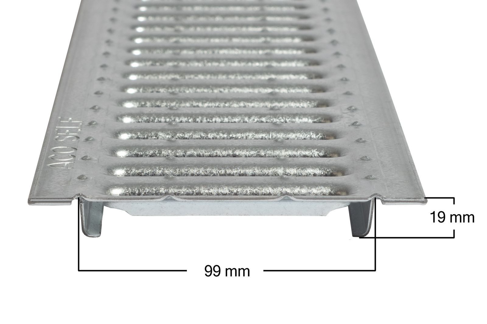 ACO Severin Ahlmann GmbH & Co. KG Entwässerungsrinne Stegrost Stahl verzinkt Länge: 100 cm - Breite: 13 cm, 1-St., Für ACO Self Entwässerungsrinne 1980-1996 J. + Selflook 1996-2011 J.