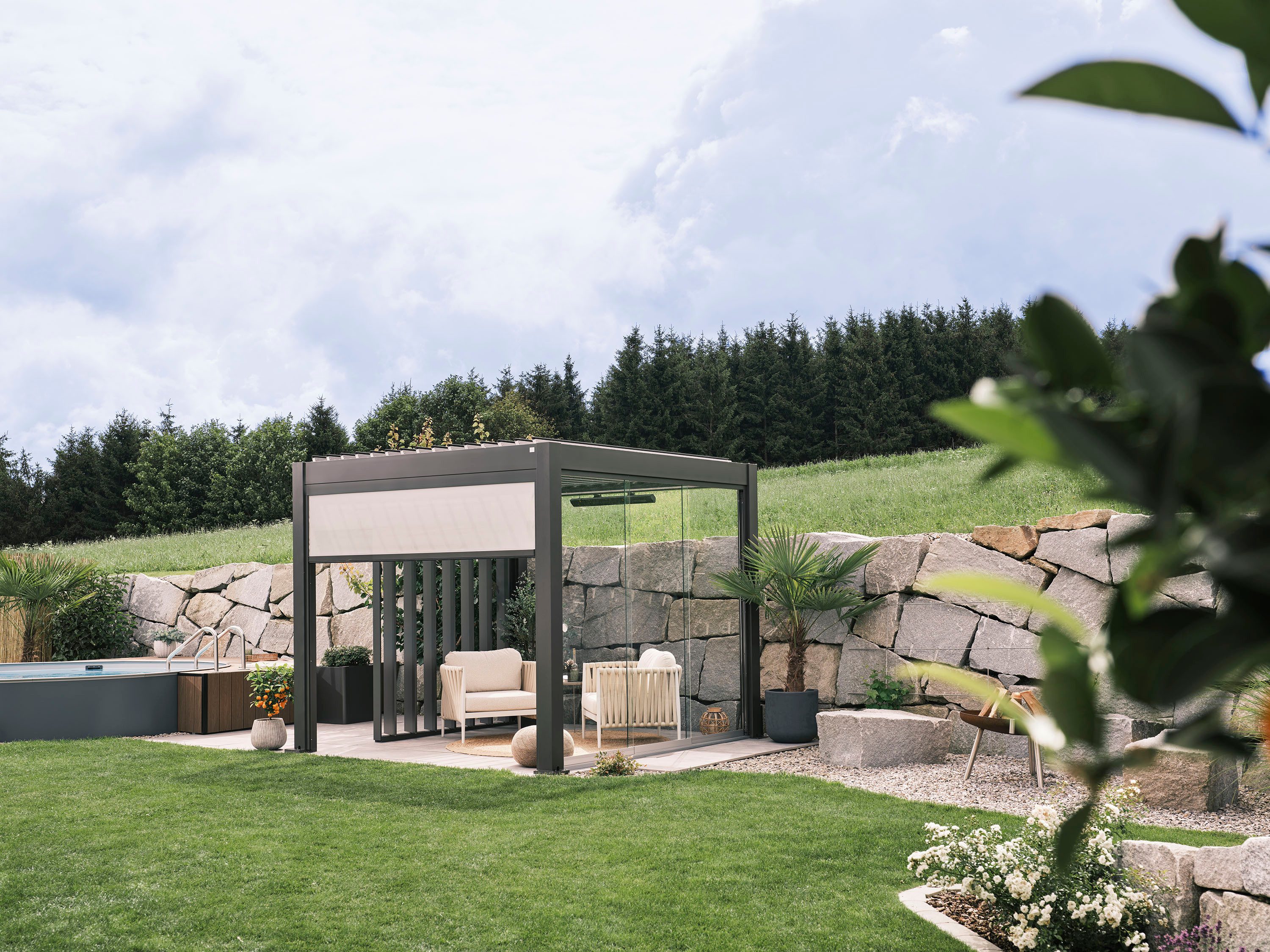 Biohort Pergola 3x3 m, verschiedene Farben, 312x312x264 cm, ausgezeichnet mit dem Red Dot Design Award