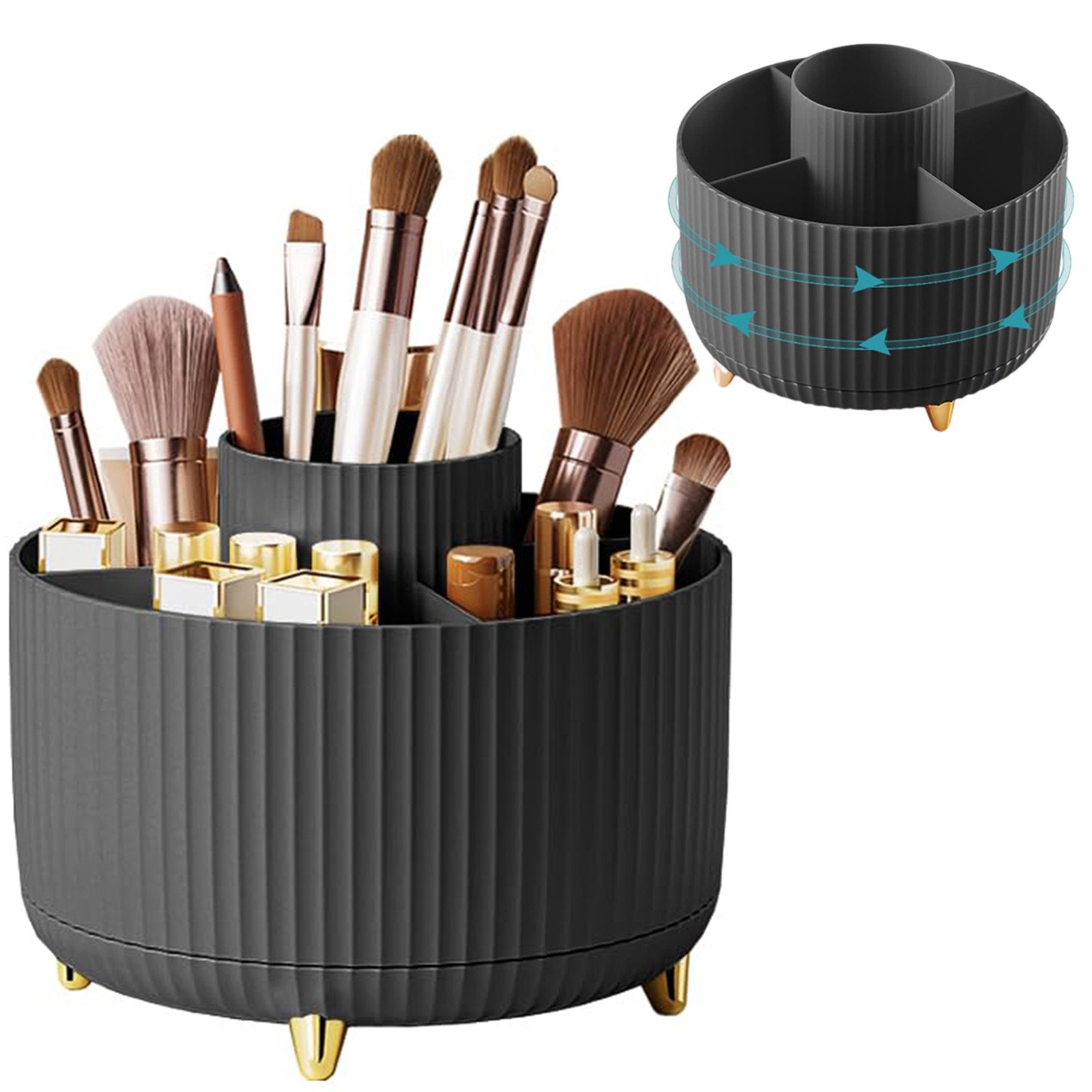 Make-Up Organizer Kosmetik Organizer 360° Drehbarer 5 Fächern für Kosmetik &Accessoires